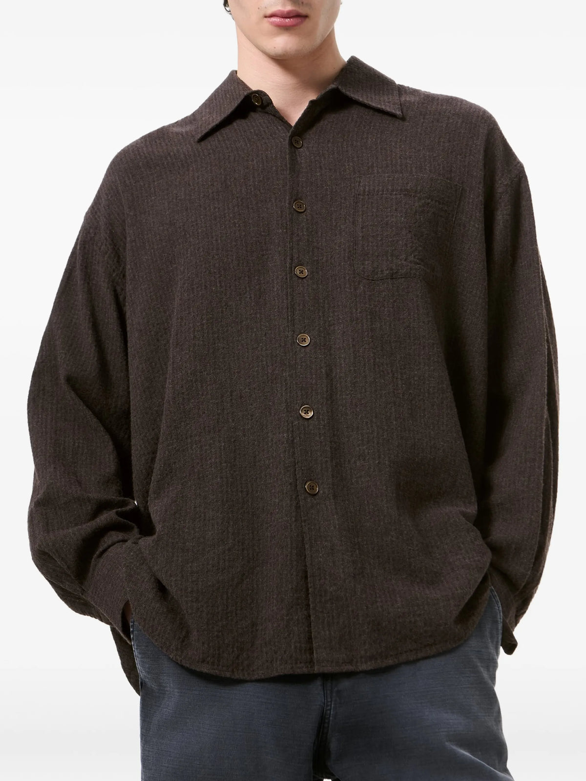 Borrowed checked shirt
