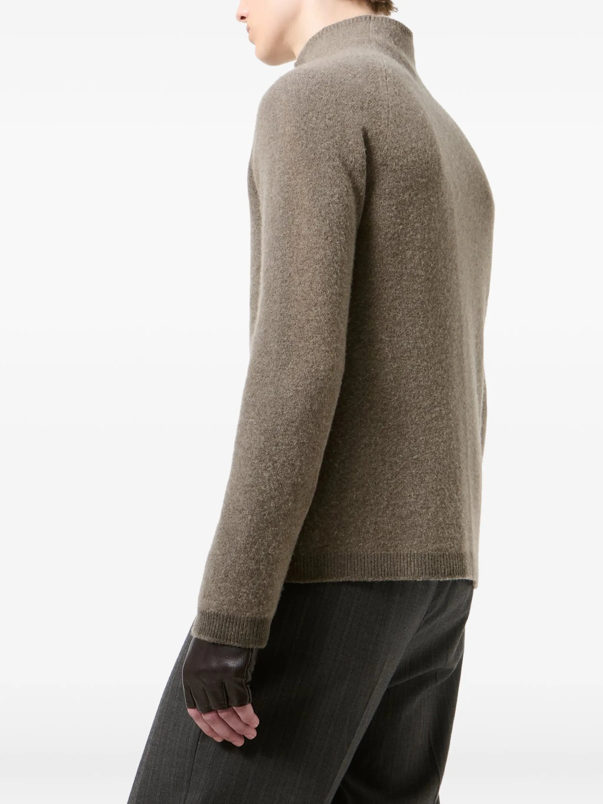 zip-up raglan-sleeve cardigan