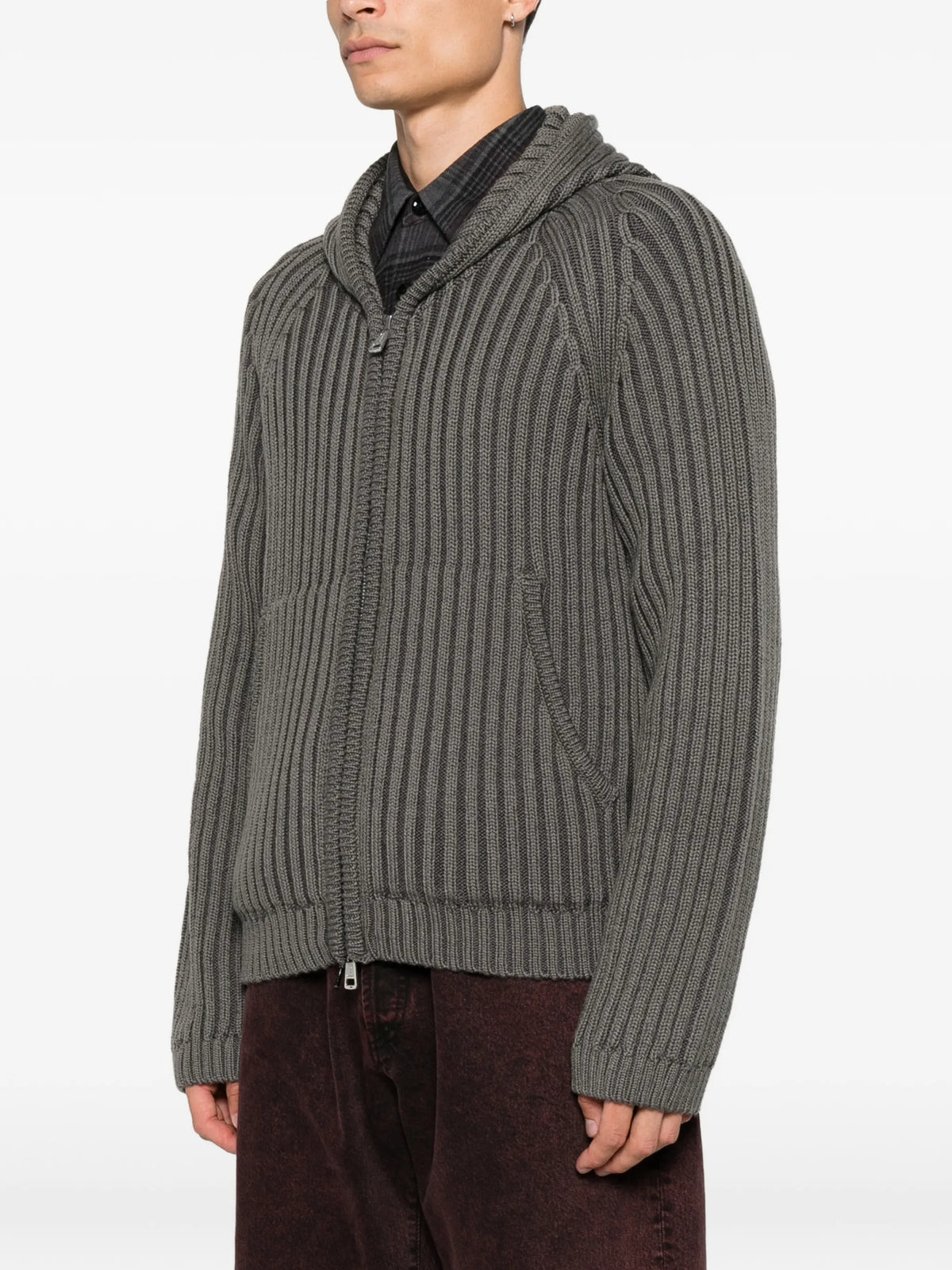 Level ribbed-knit hoodie