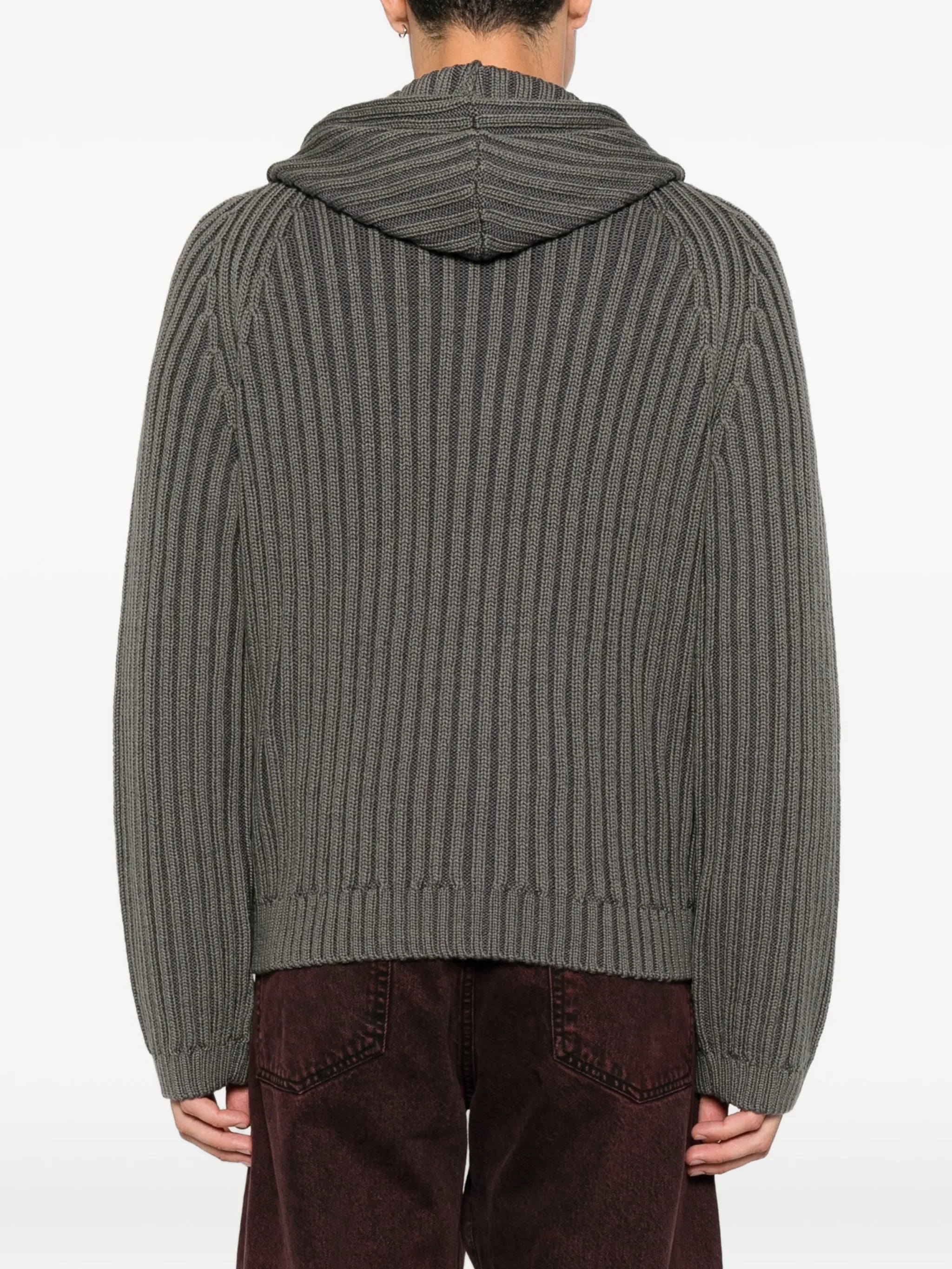 Level ribbed-knit hoodie