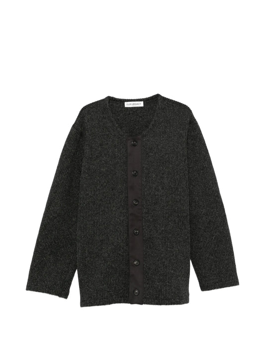 pressed wool cardigan