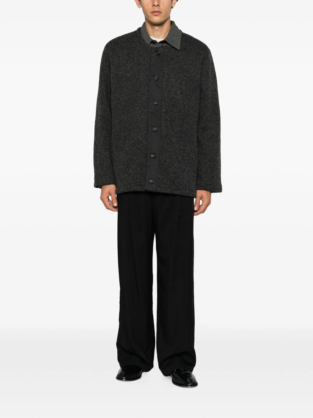 pressed wool cardigan