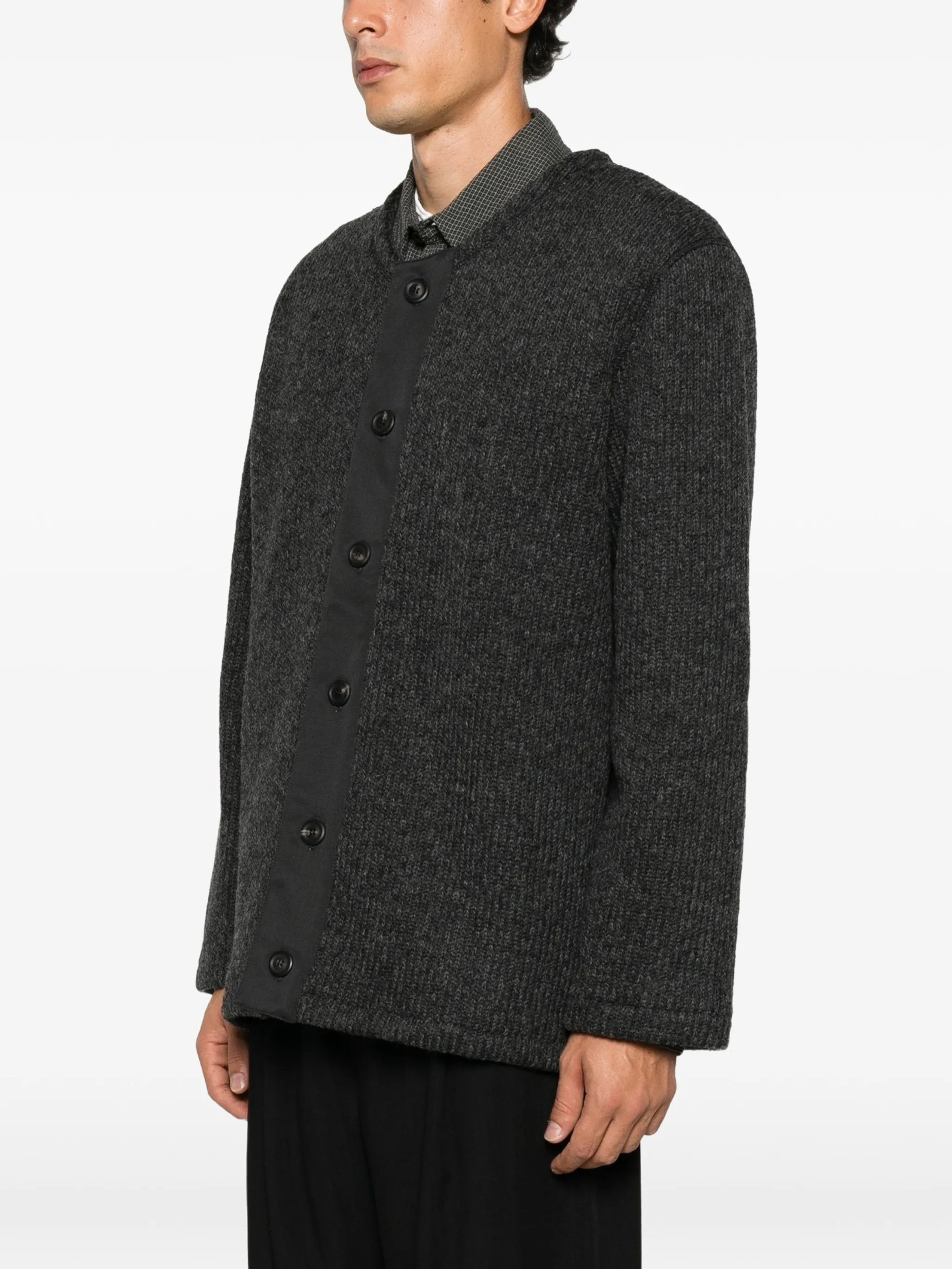 pressed wool cardigan