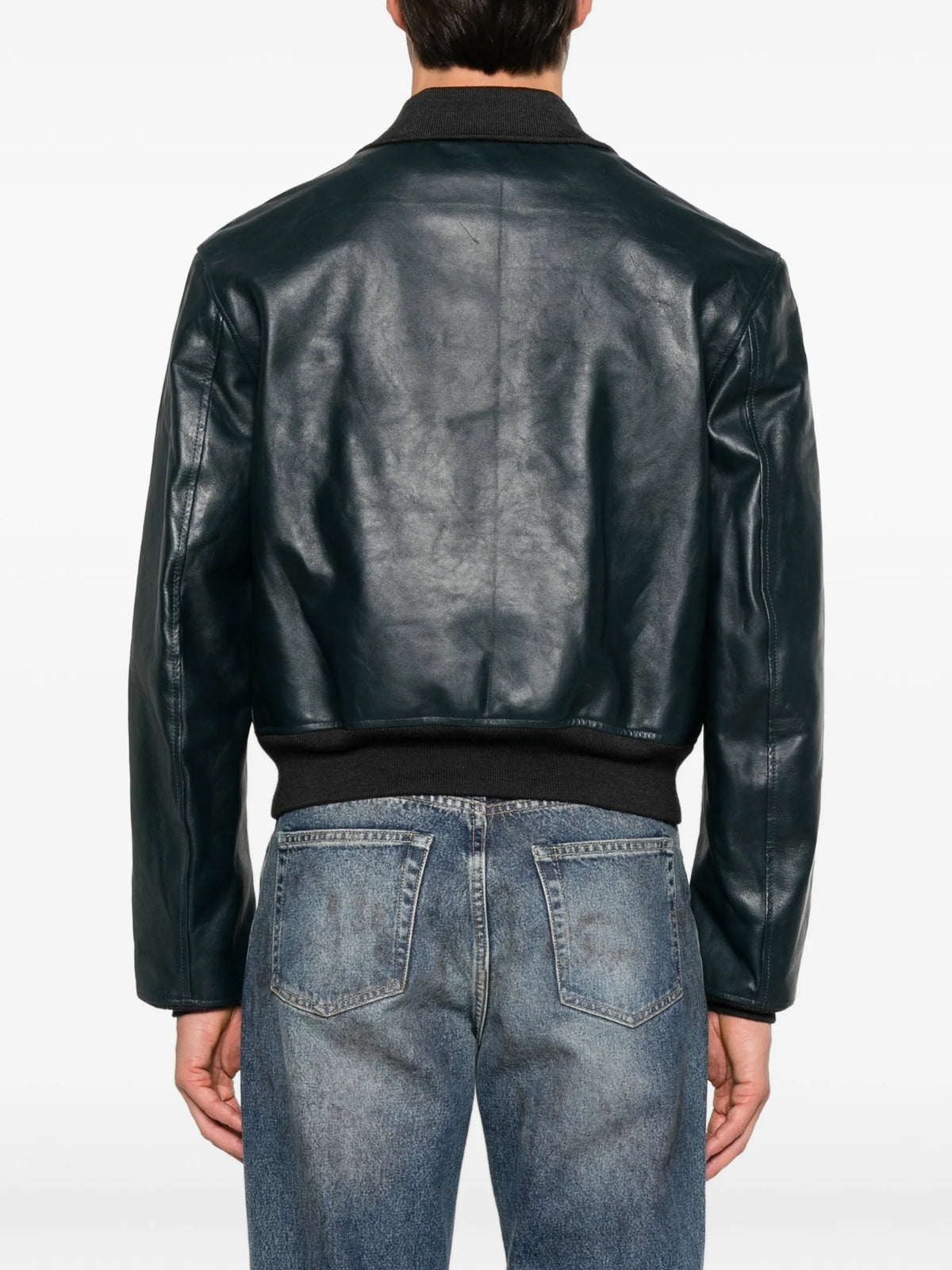 pliable leather bomber jacket