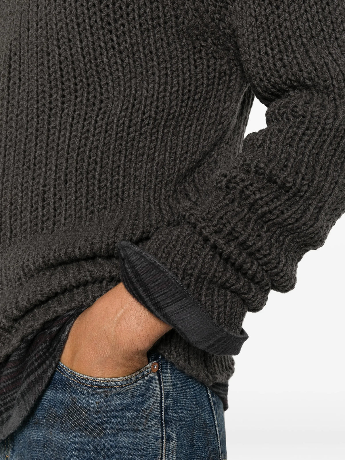 Popover chunky-knit sweater