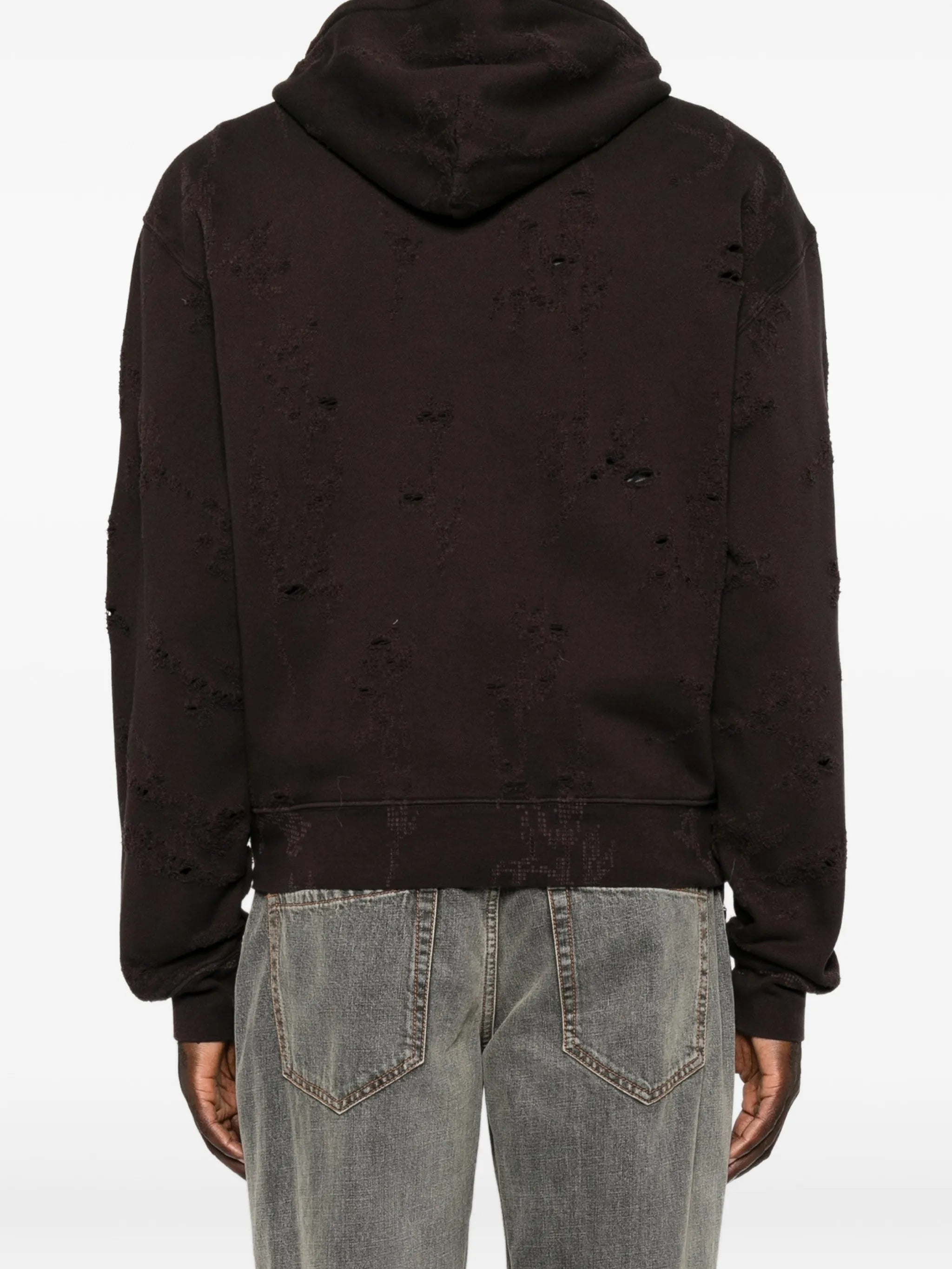 Rascal distressed zip-up hoodie