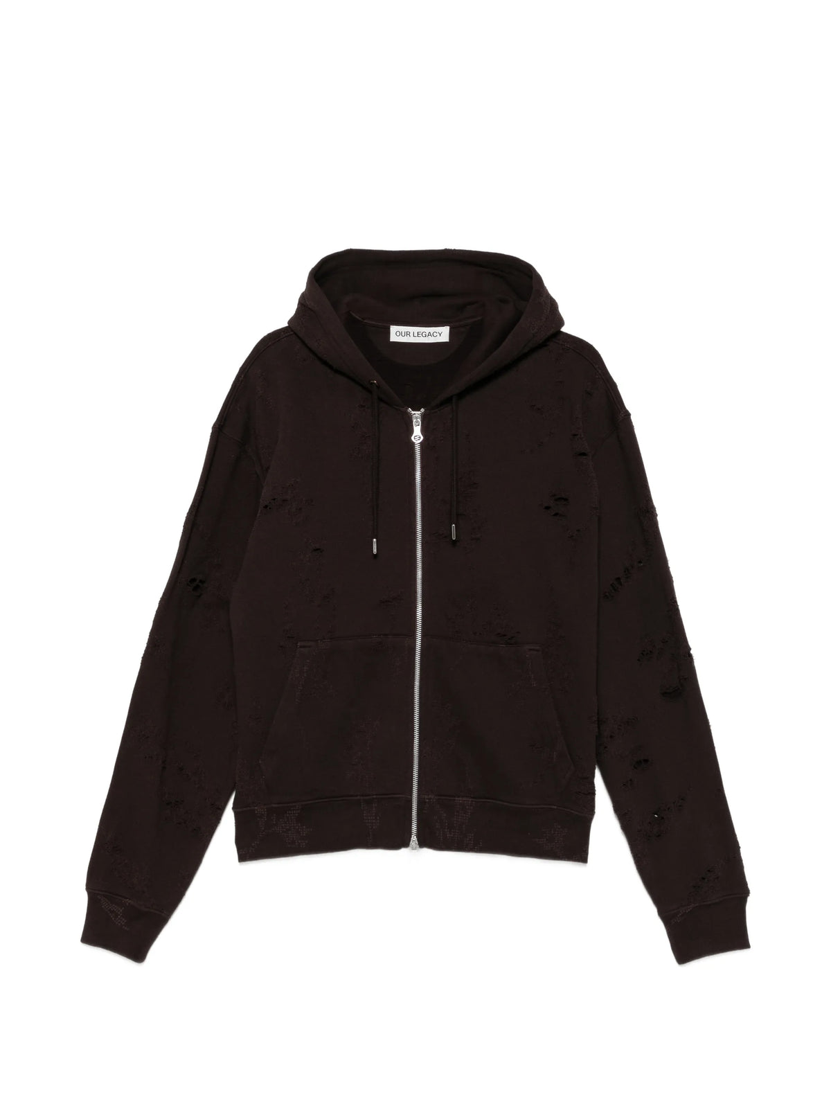 Rascal distressed zip-up hoodie