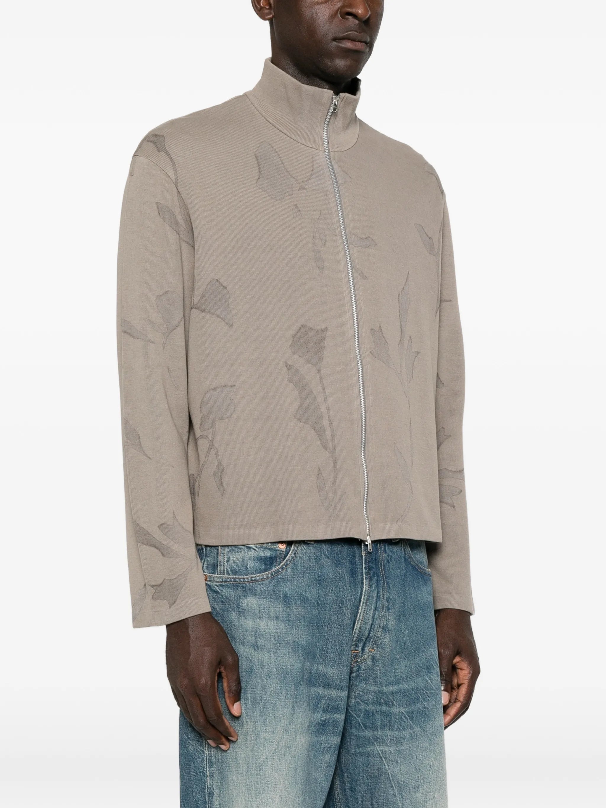floral-print shrunken sweatshirt