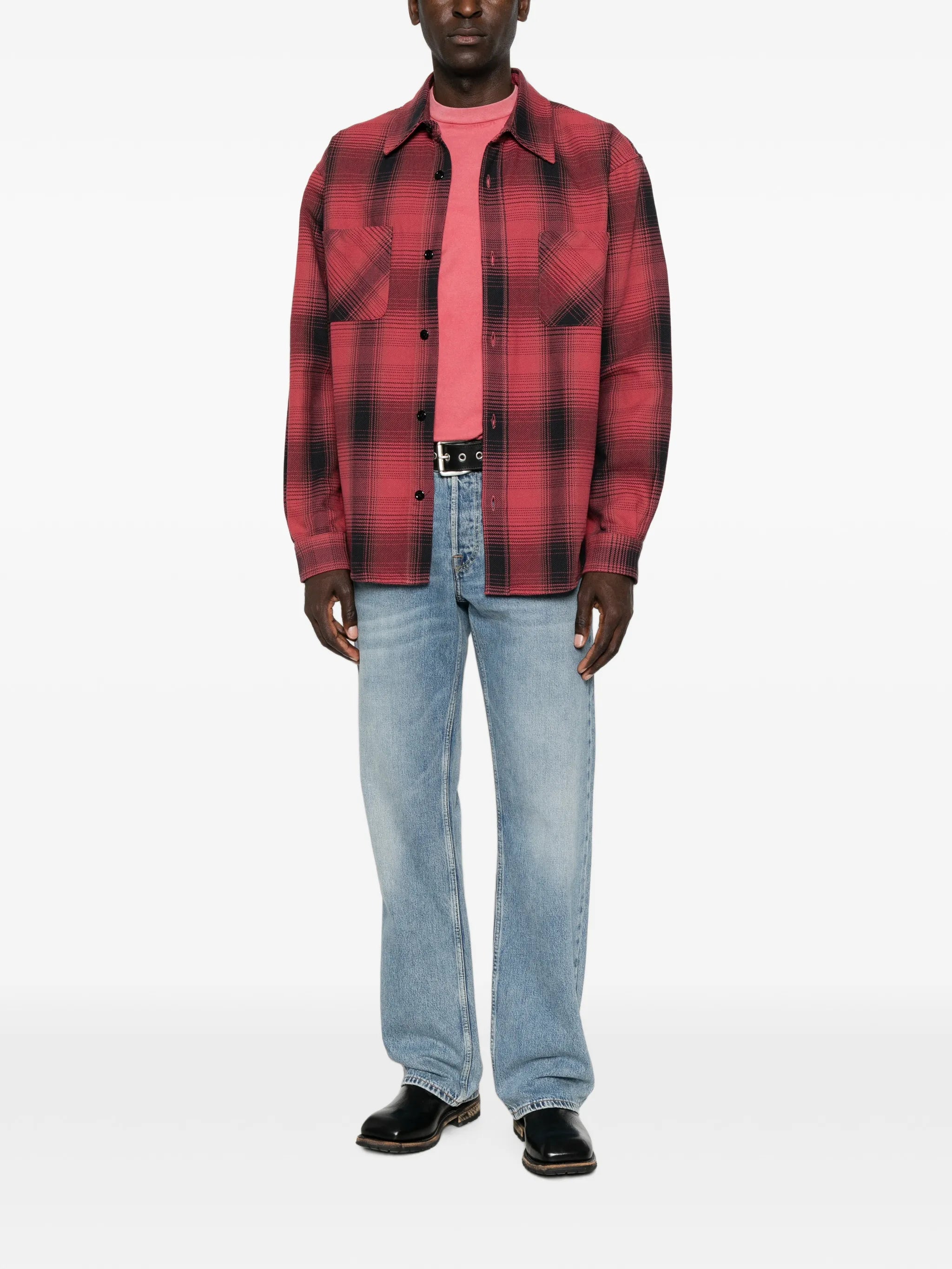 Ranch check-pattern shirt