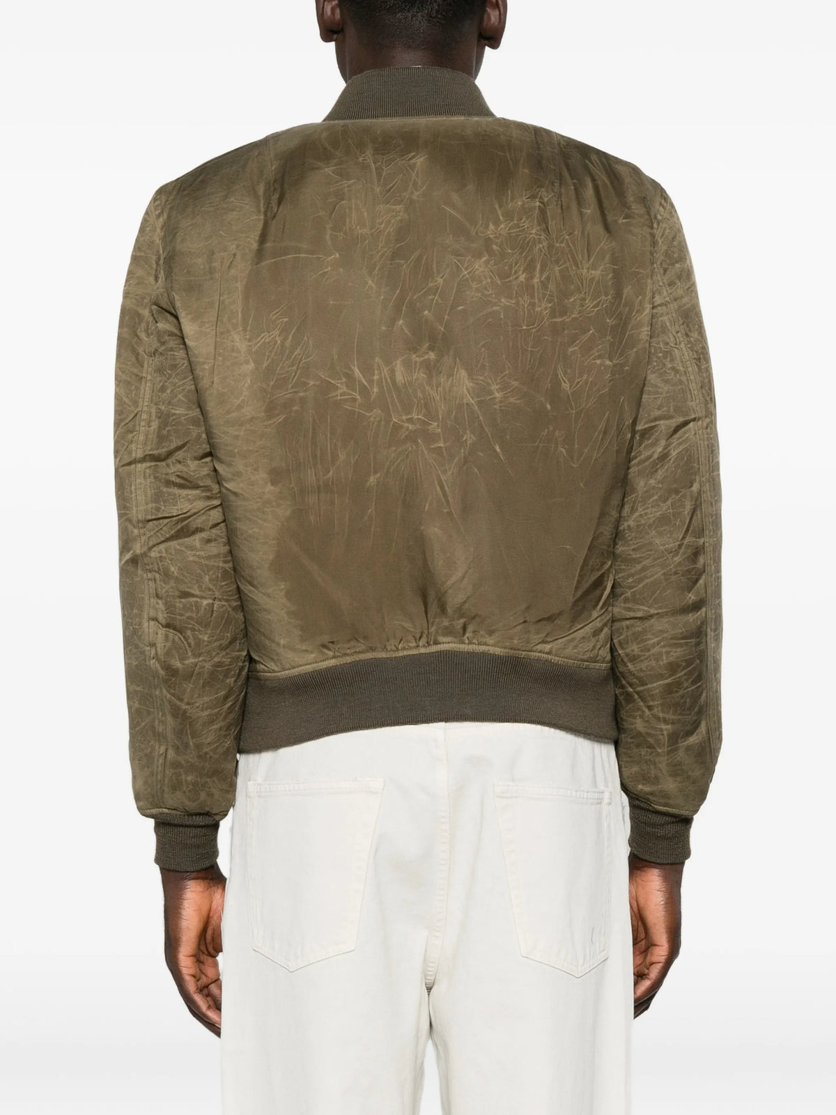 wax-dipped cupro bomber jacket