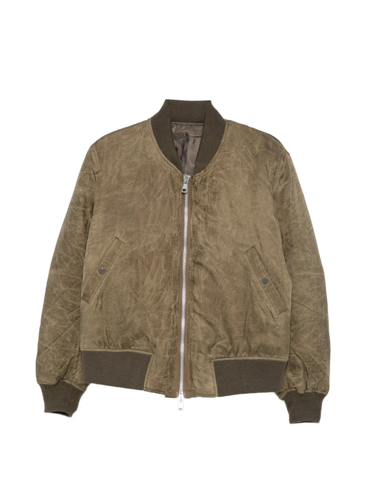 wax-dipped cupro bomber jacket