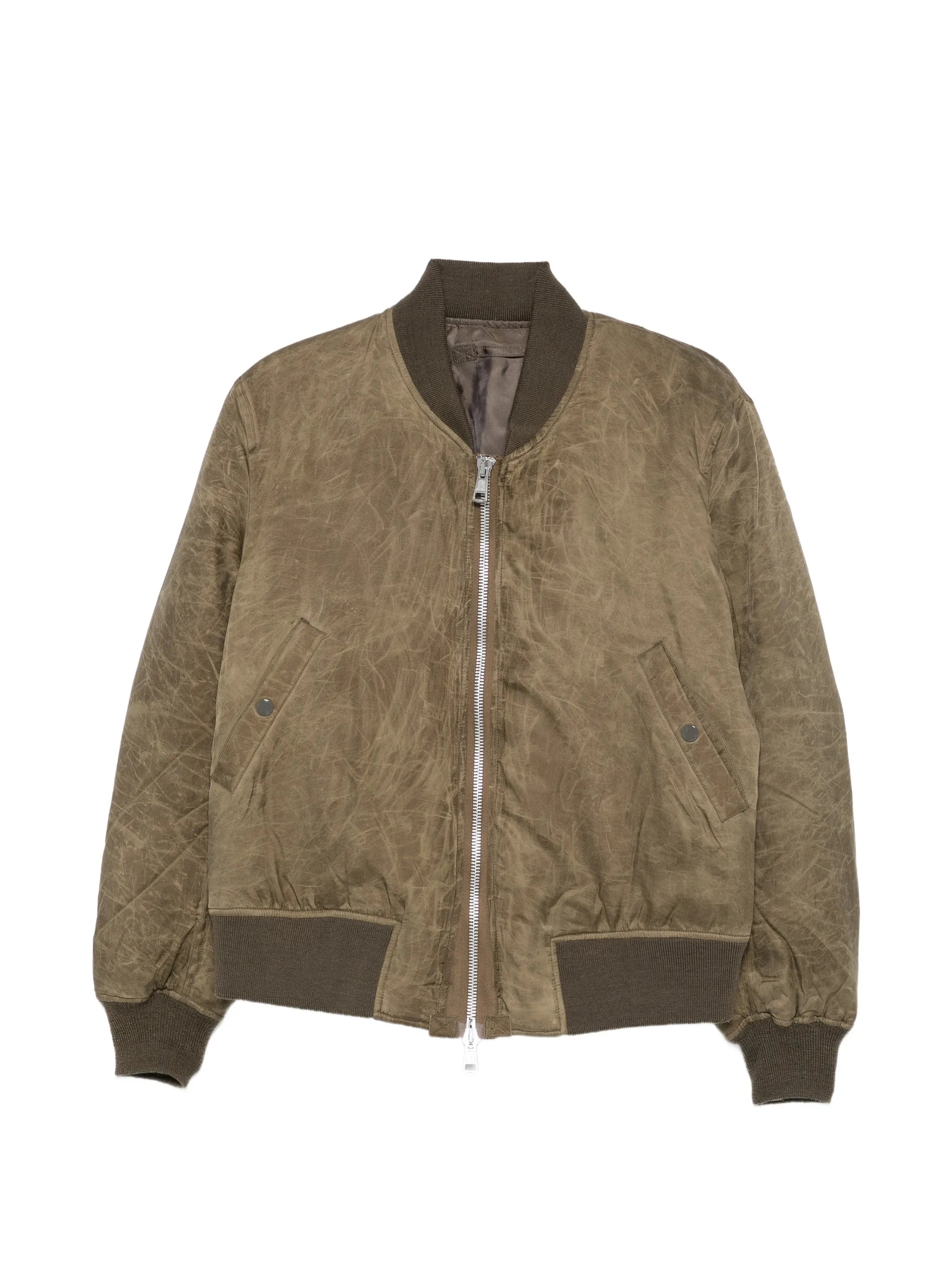 wax-dipped cupro bomber jacket