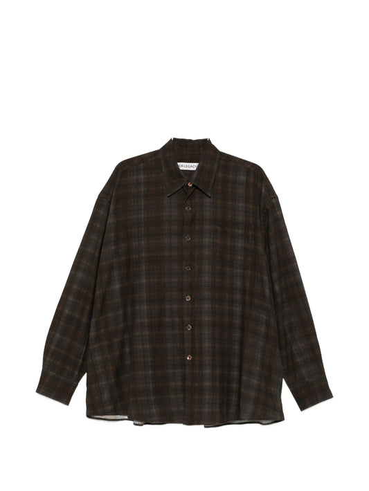 Borrowed check-print shirt