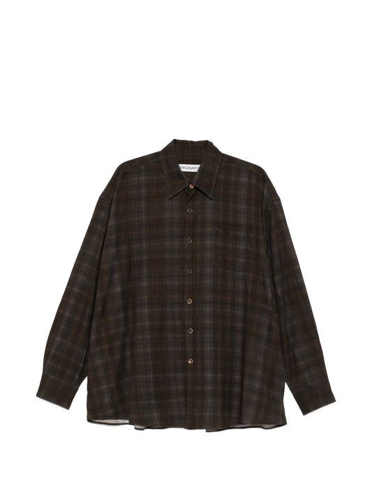 Borrowed check-print shirt