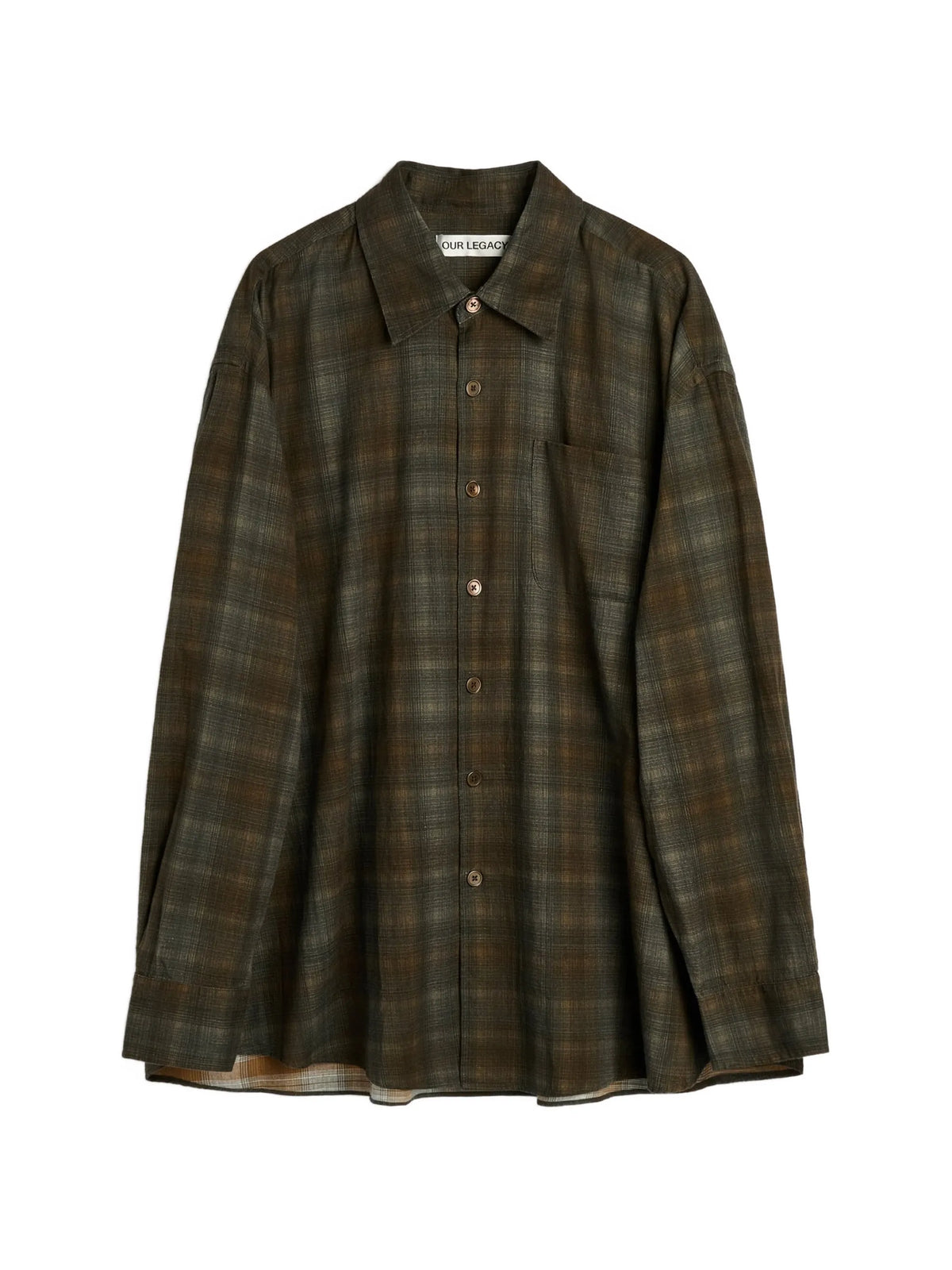 Borrowed check-print chest-pocket shirt