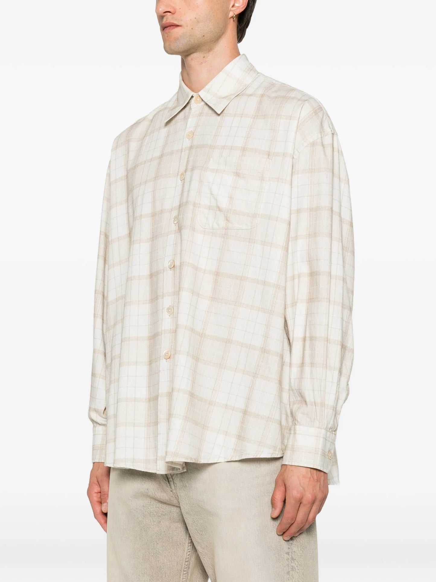 Borrowed check-print shirt