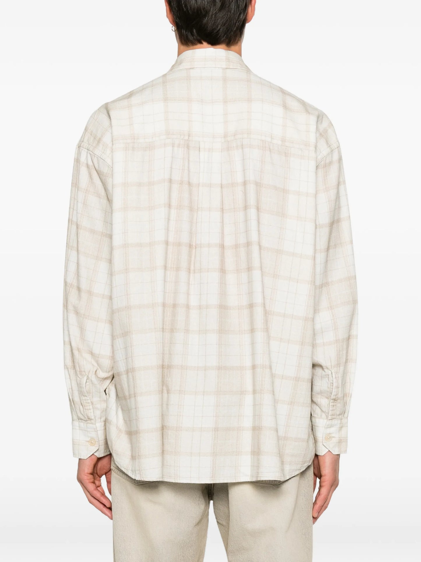 Borrowed check-print shirt