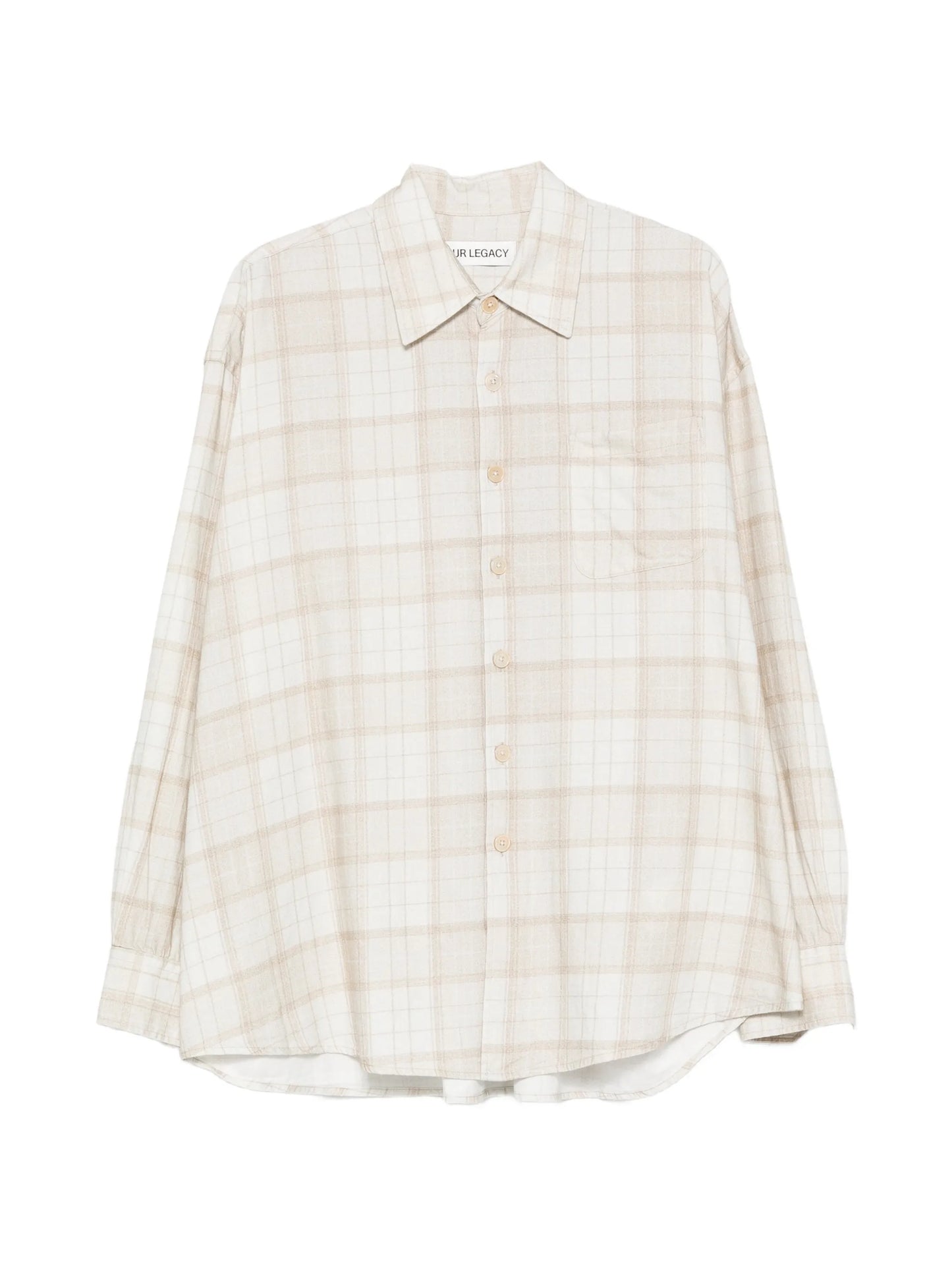 Borrowed check-print shirt
