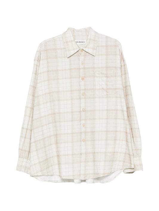 Borrowed check-print shirt