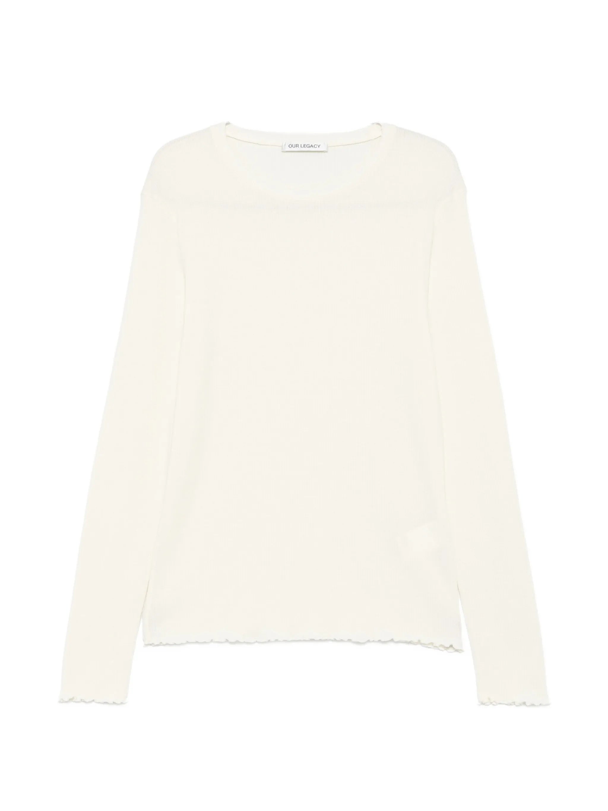ripple-rib elongated long-sleeve T-shirt