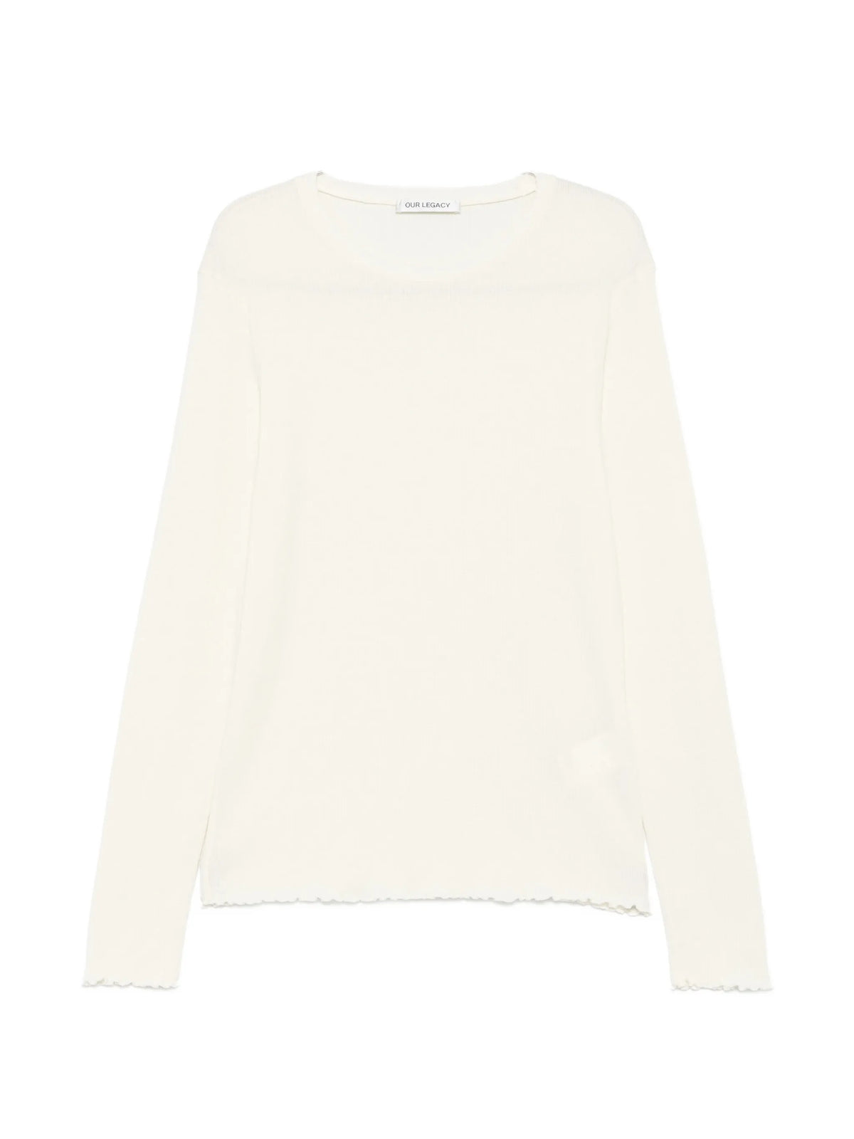 ripple-rib elongated long-sleeve T-shirt