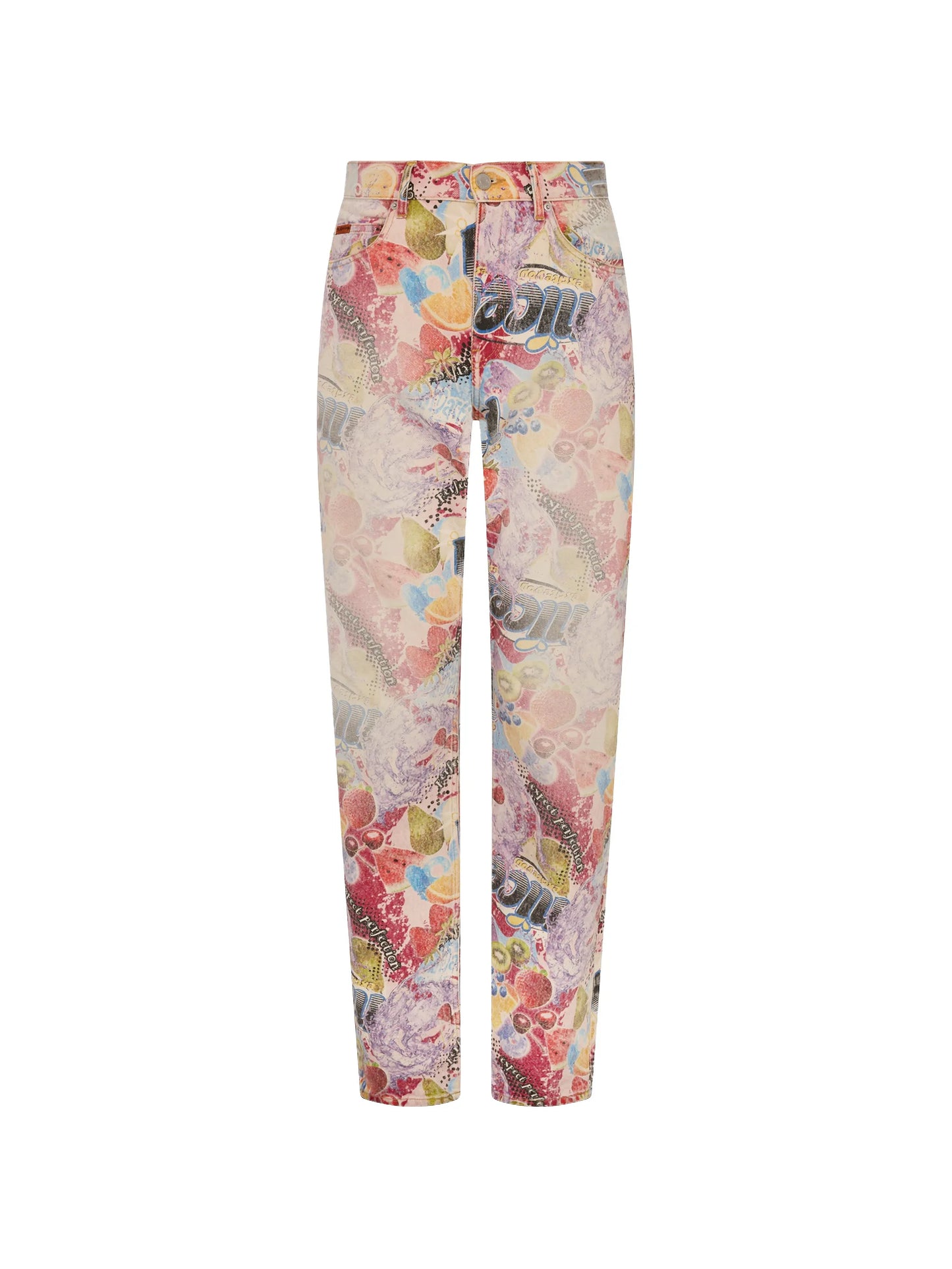 printed five-pocket jeans