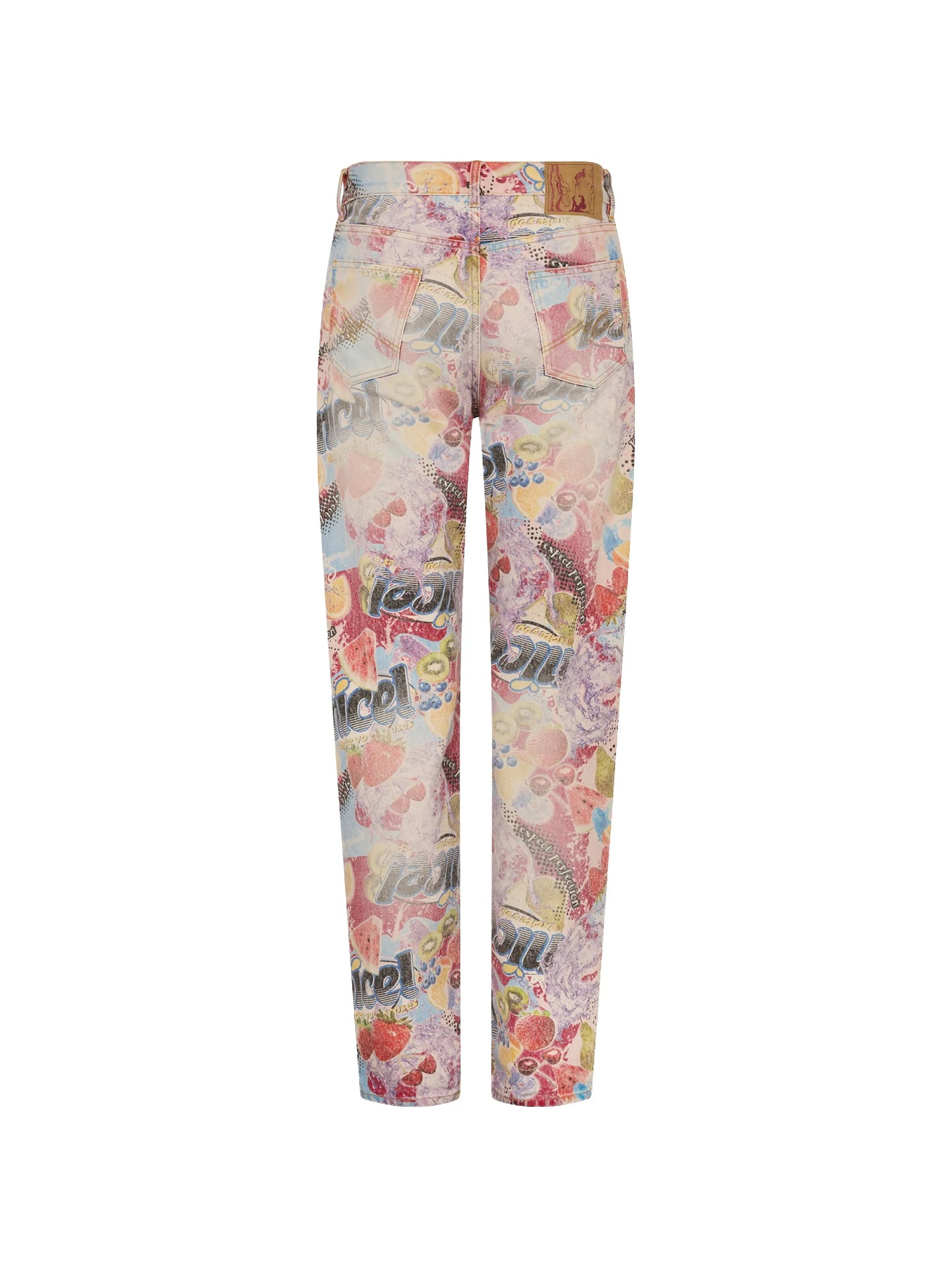 printed five-pocket jeans