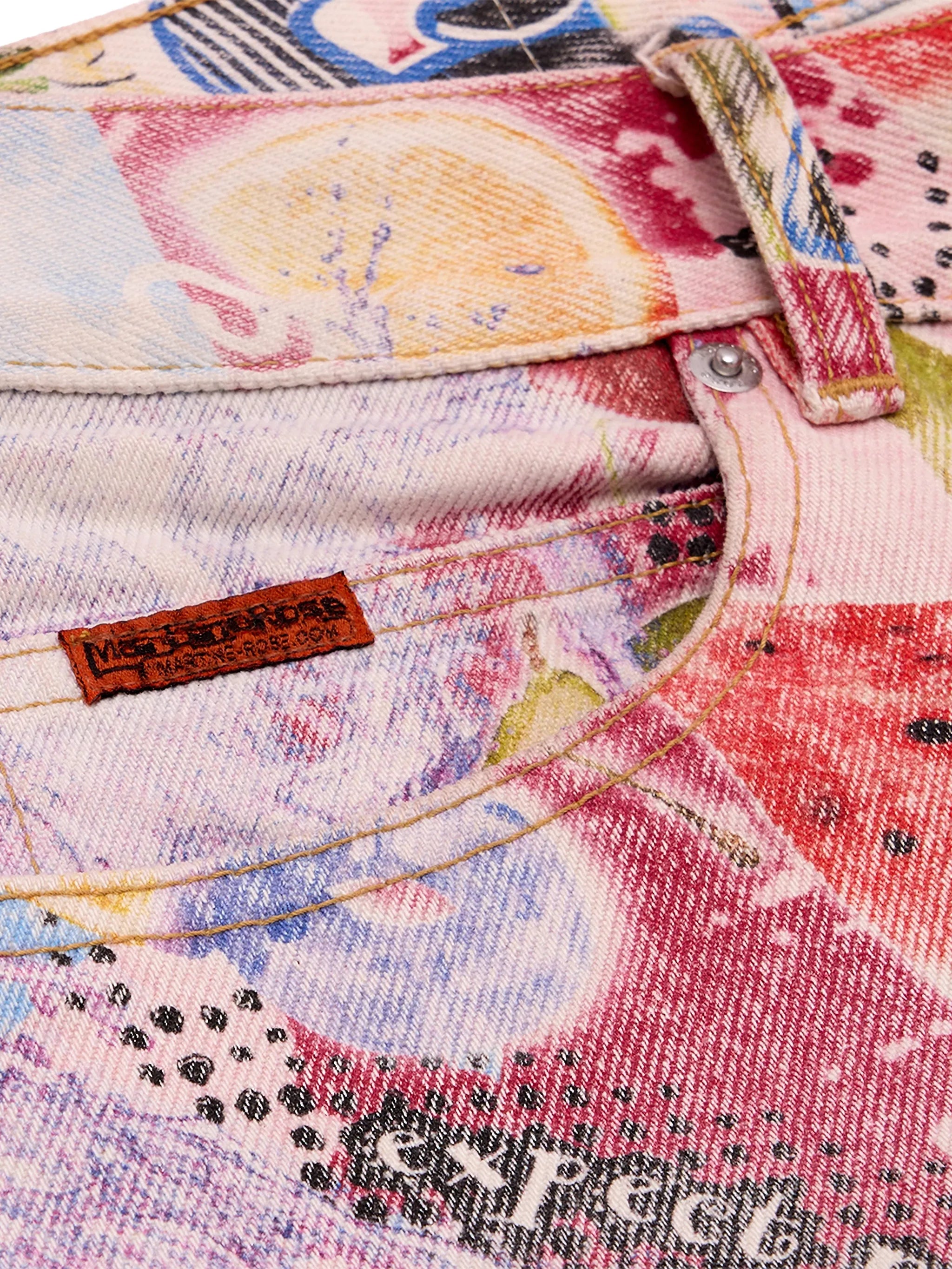 printed five-pocket jeans