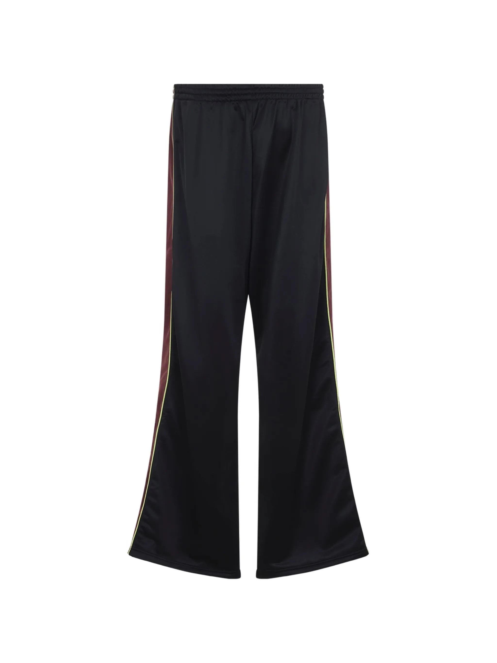 wide leg track pants in burgundy