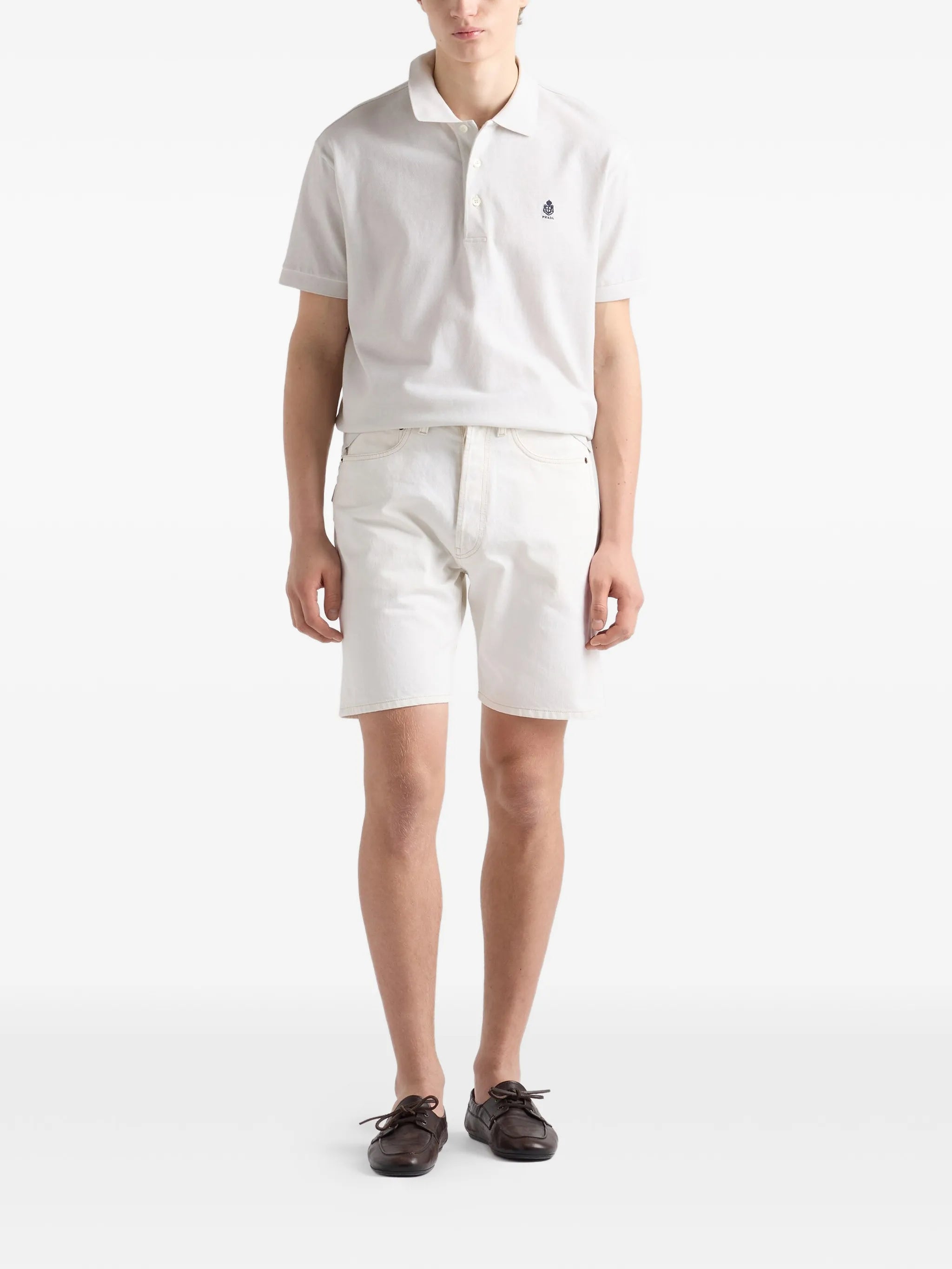 Garment-dyed cotton polo shirt