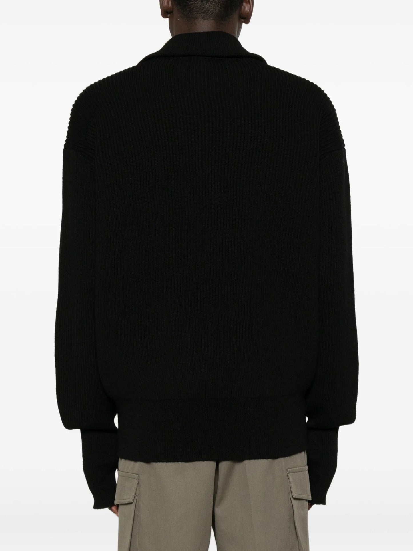 fisherman-rib zip-fastening cardigan