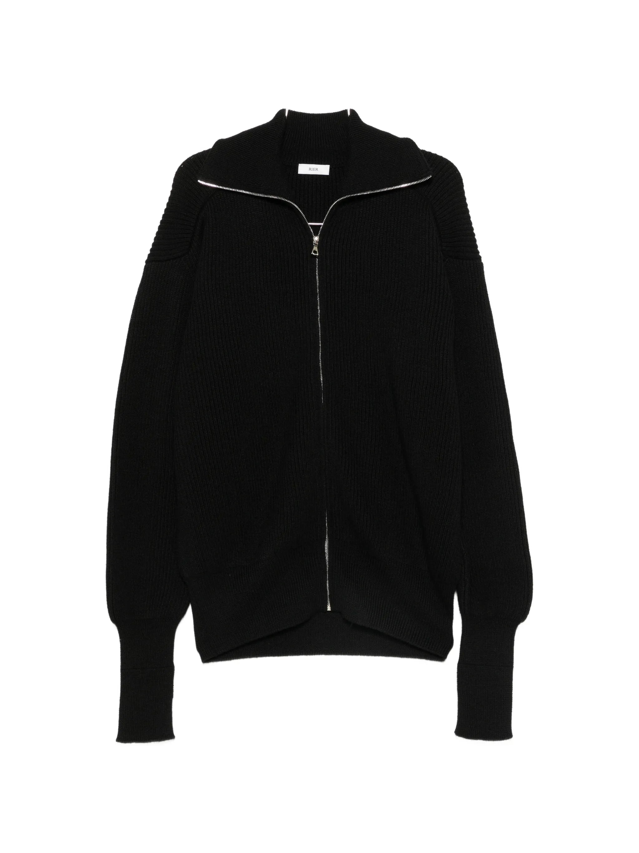 fisherman-rib zip-fastening cardigan