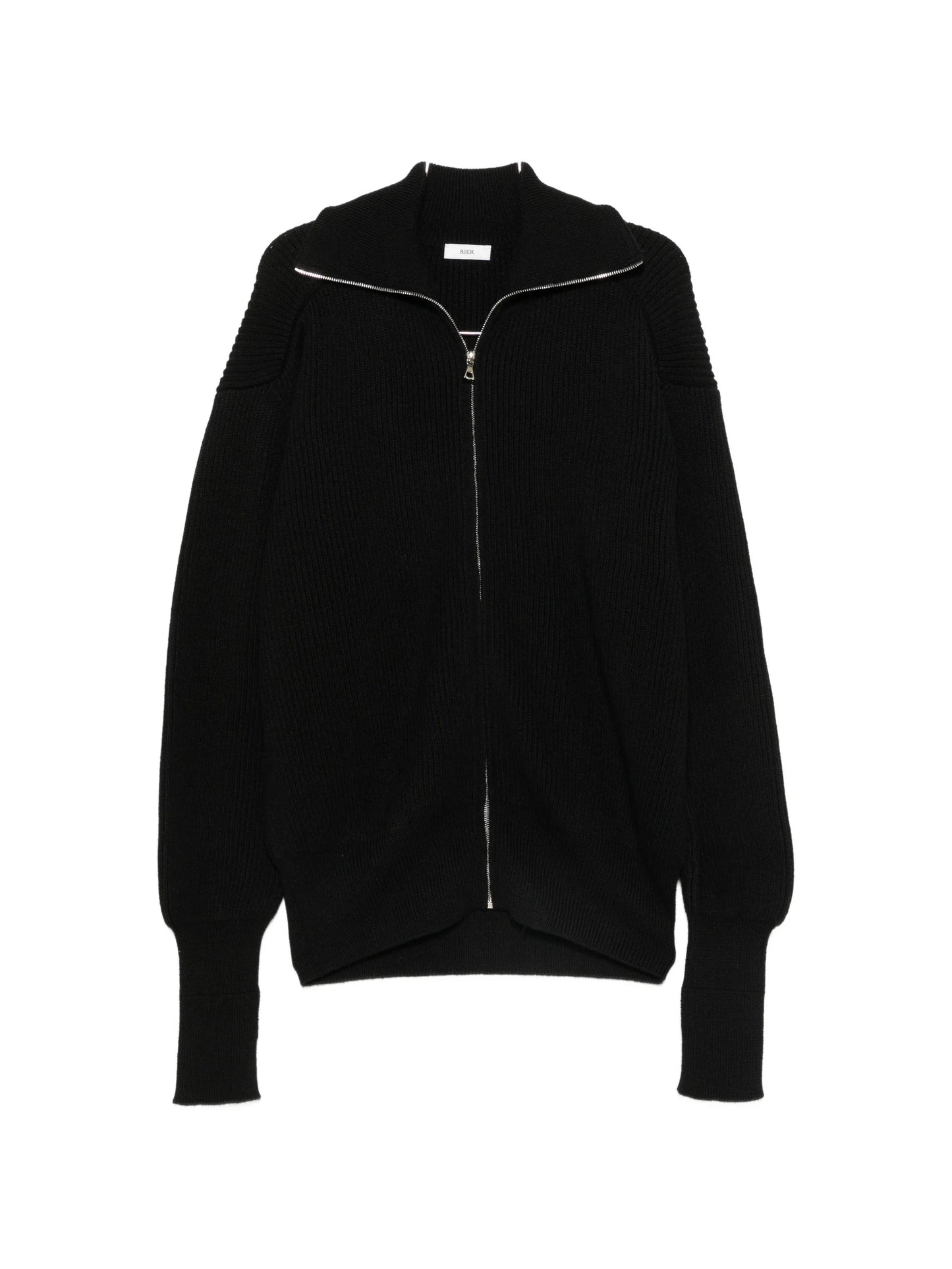 fisherman-rib zip-fastening cardigan