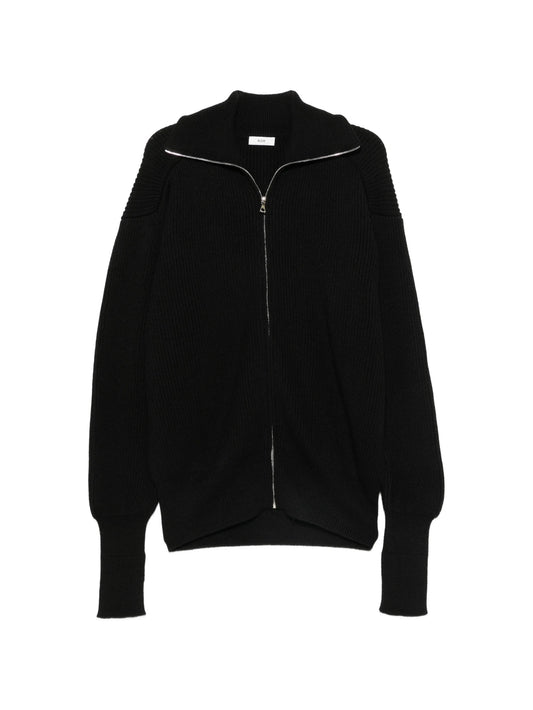 fisherman-rib zip-fastening cardigan