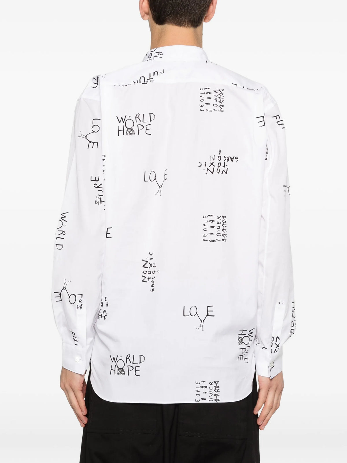 slogan-print zip-detail shirt