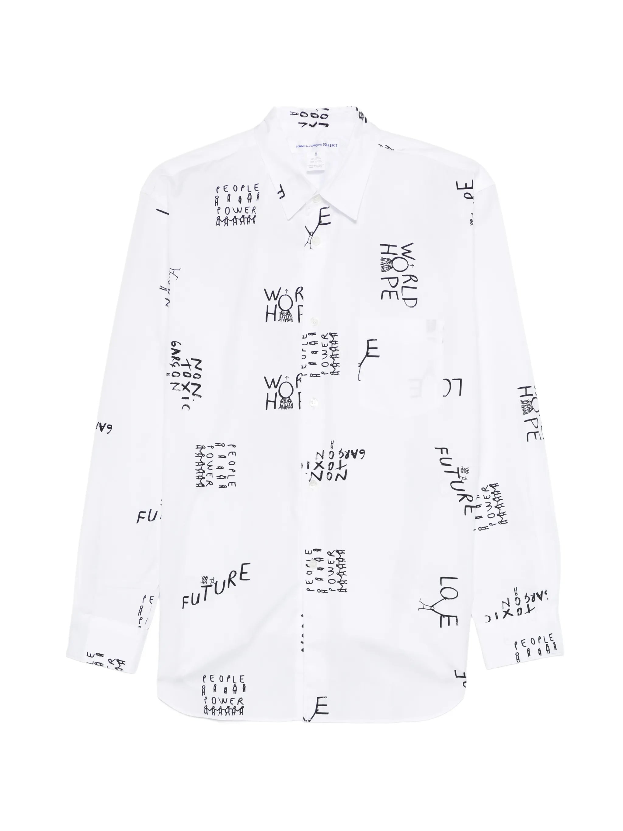 slogan-print zip-detail shirt