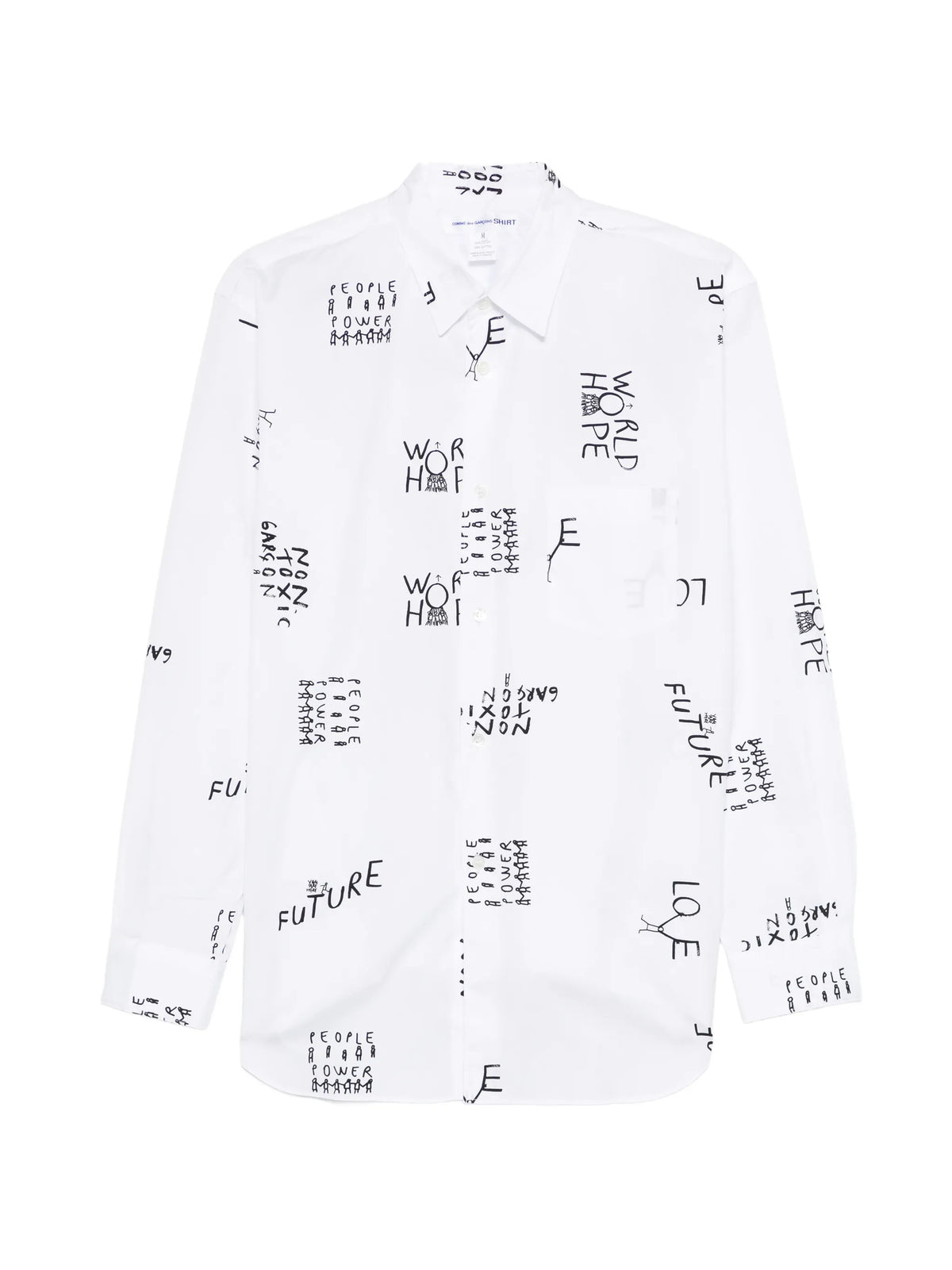 slogan-print zip-detail shirt