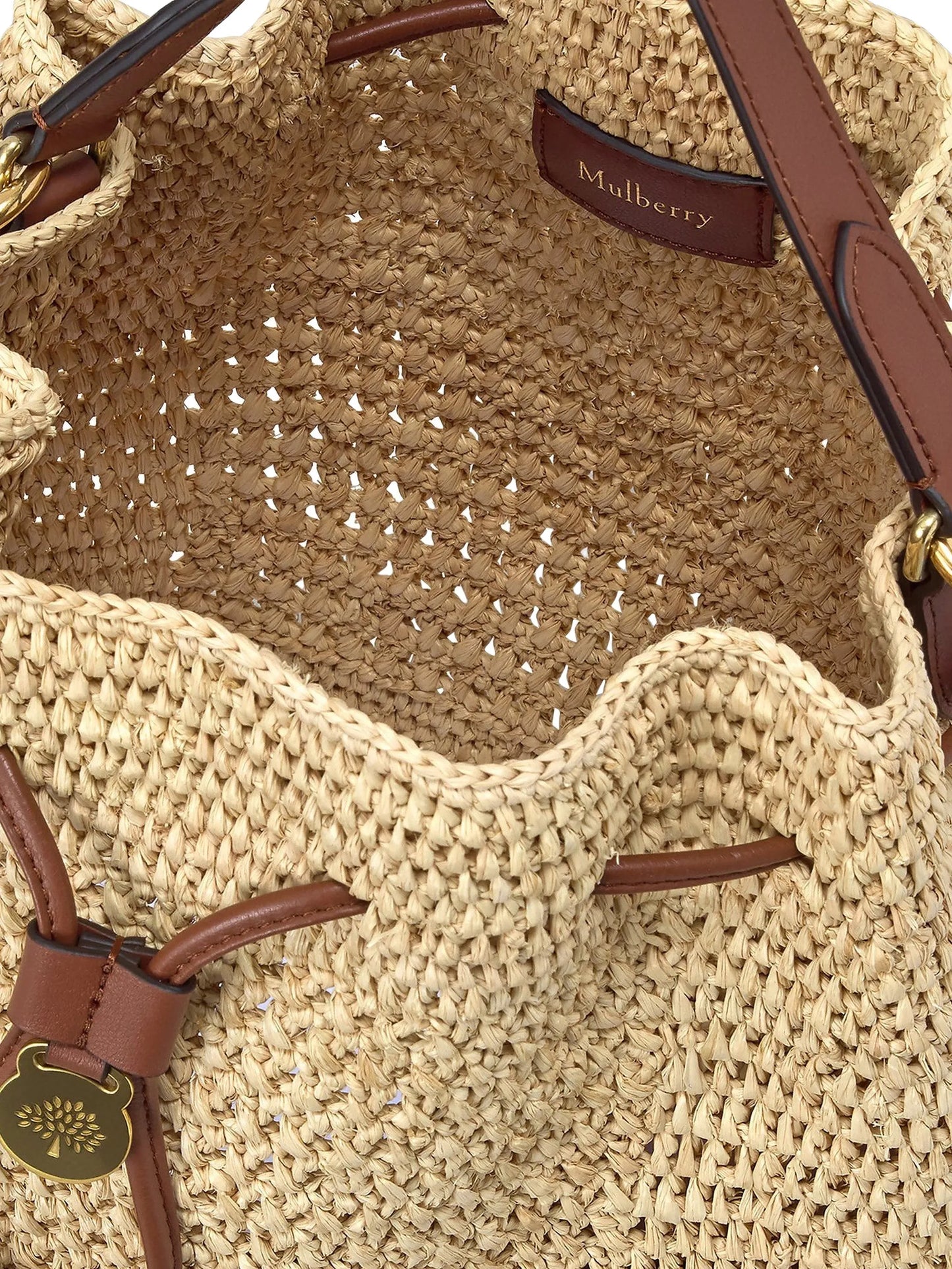 crochet raffia bucket bag
