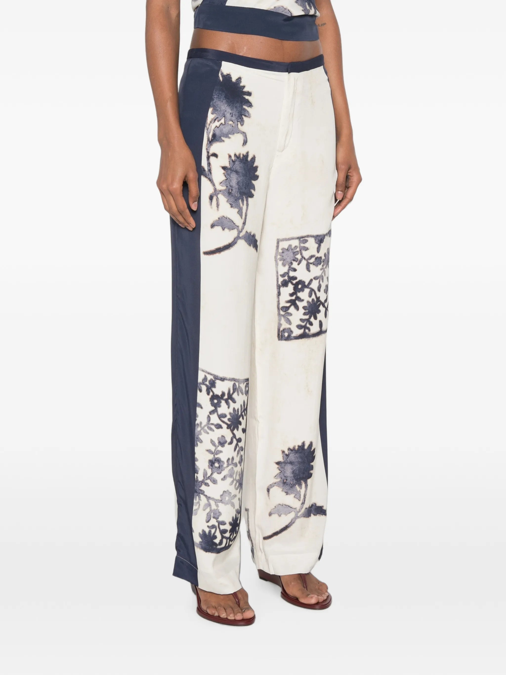 Philippa floral-print trousers
