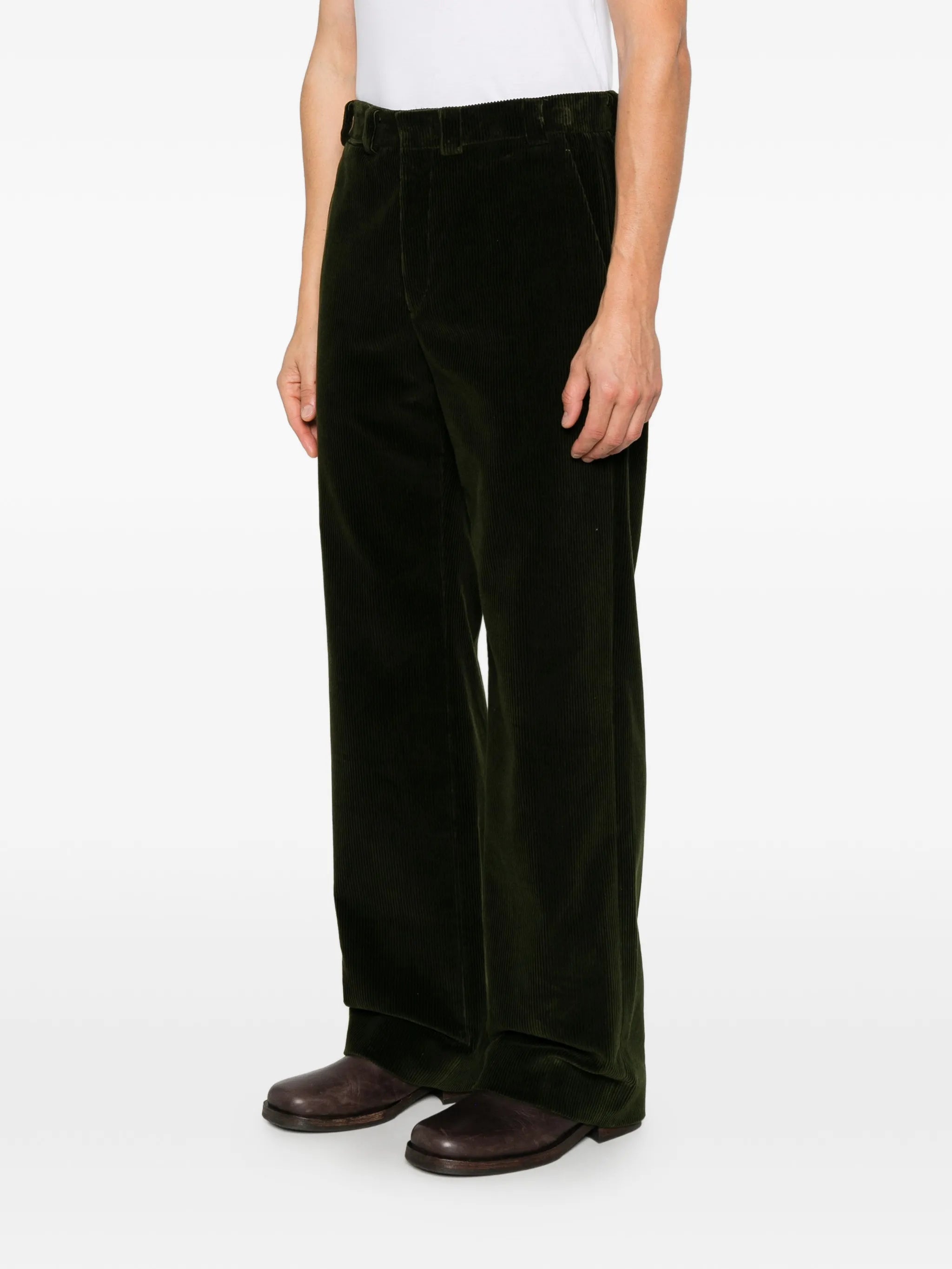 corduroy straight-leg trousers