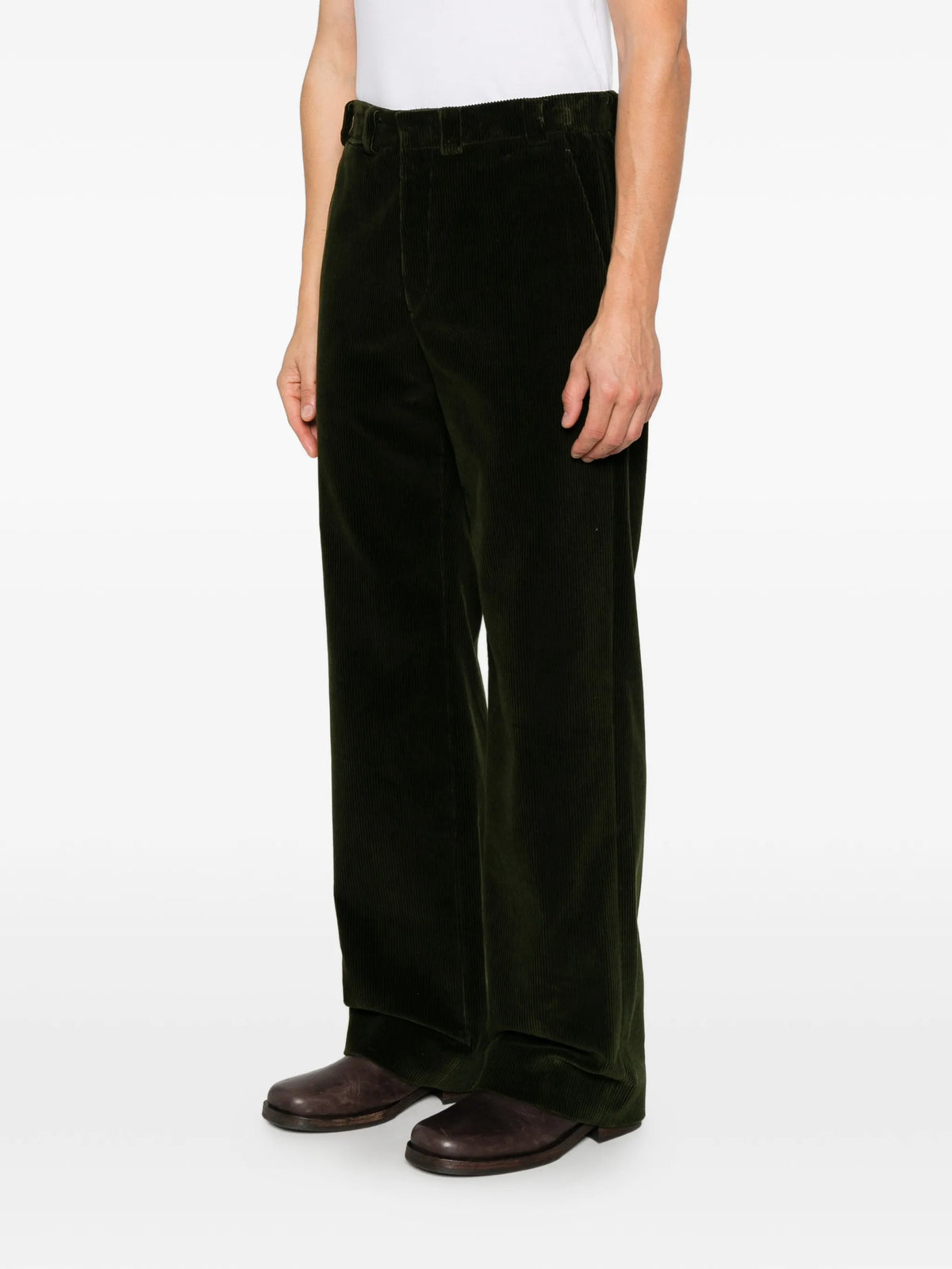 corduroy straight-leg trousers