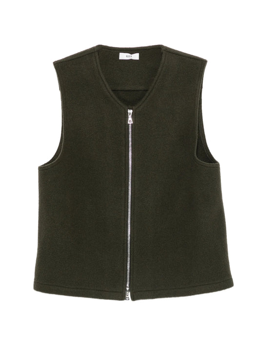 sleeveless zip-fastening gilet