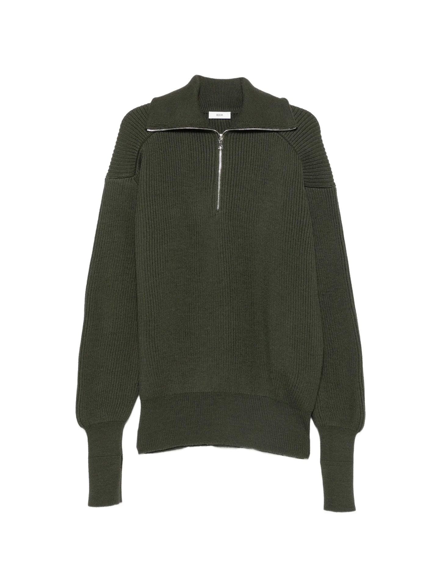 half-zip ribbed-knit sweater