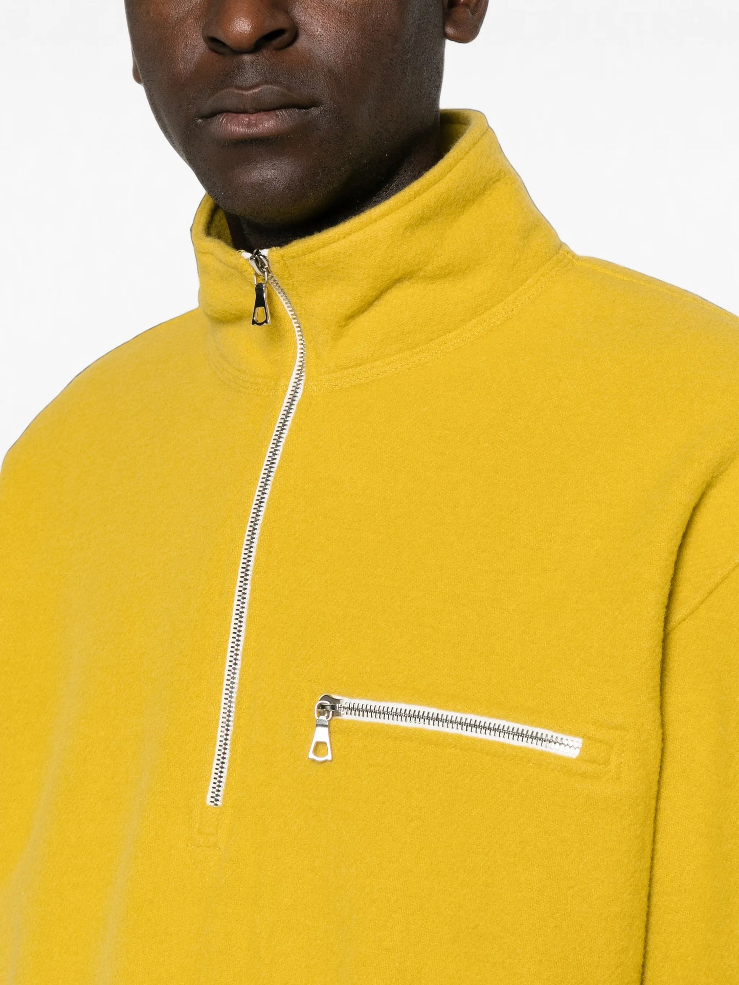 zip-fastening fleece sweatshirt