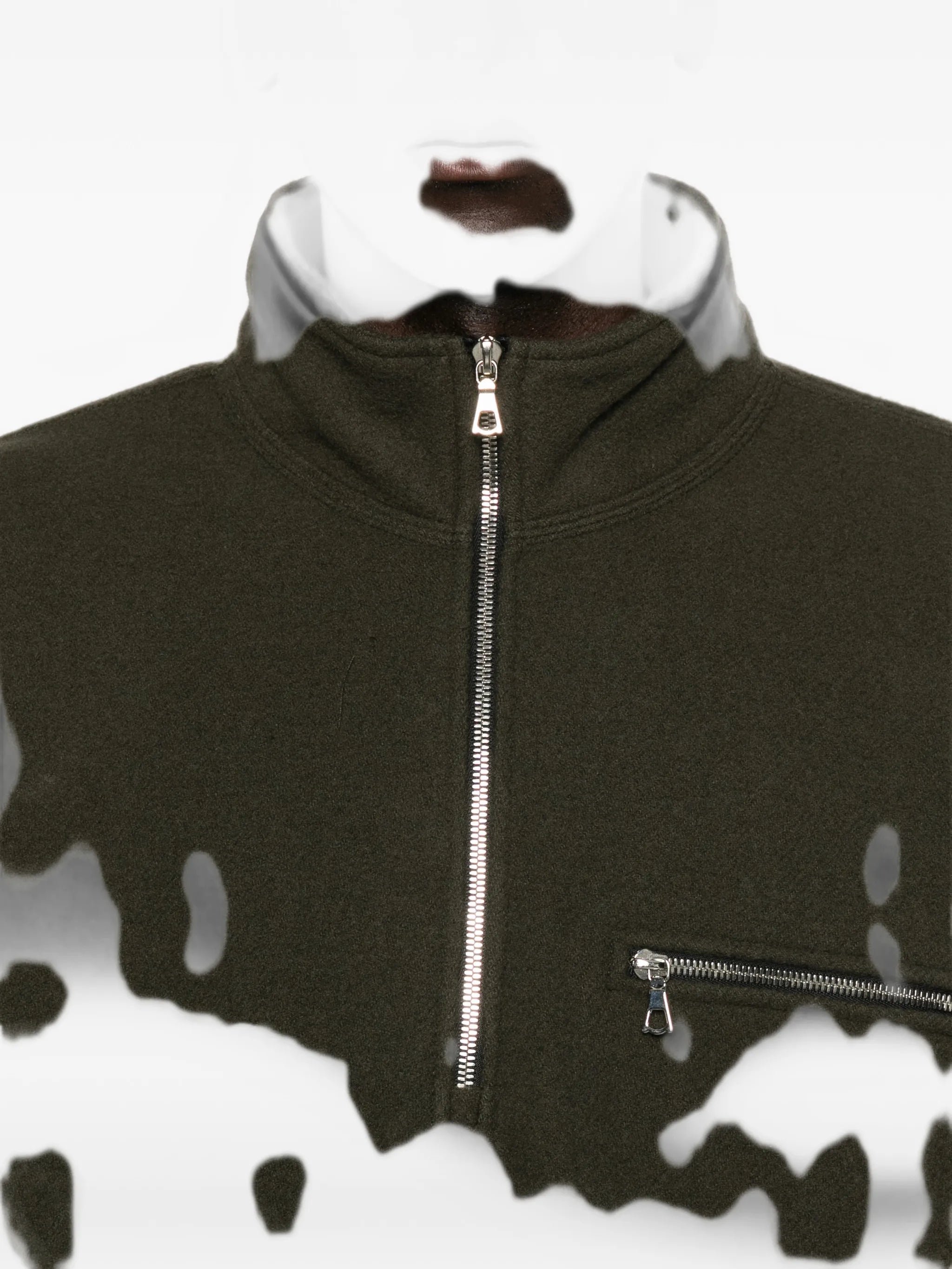 zip-fastening fleece sweatshirt