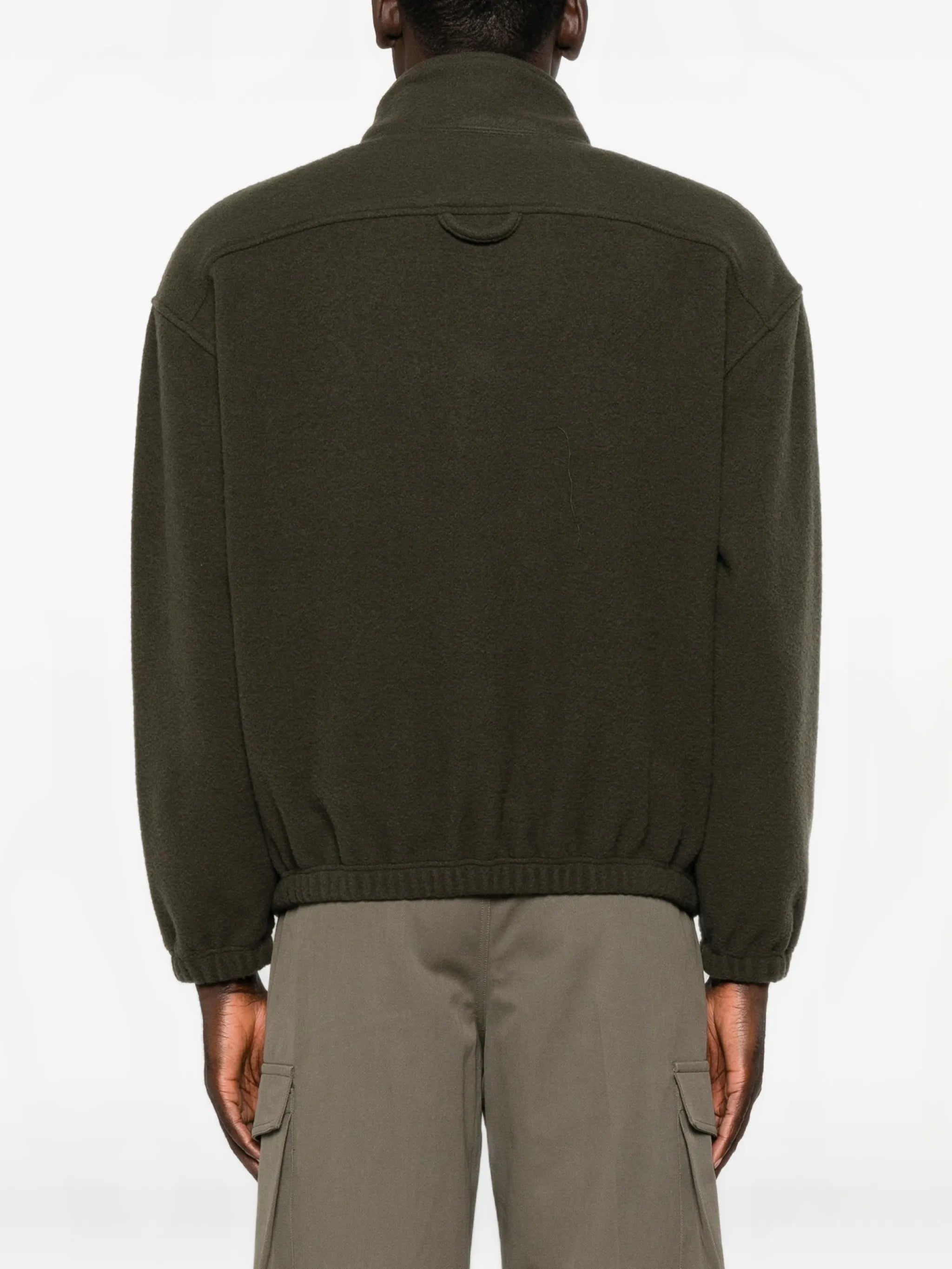 zip-fastening fleece sweatshirt