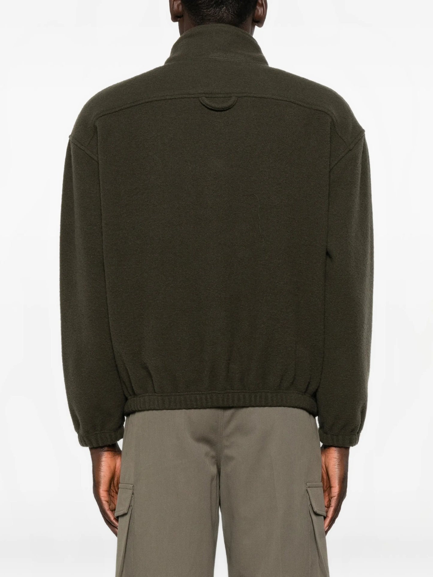 zip-fastening fleece sweatshirt