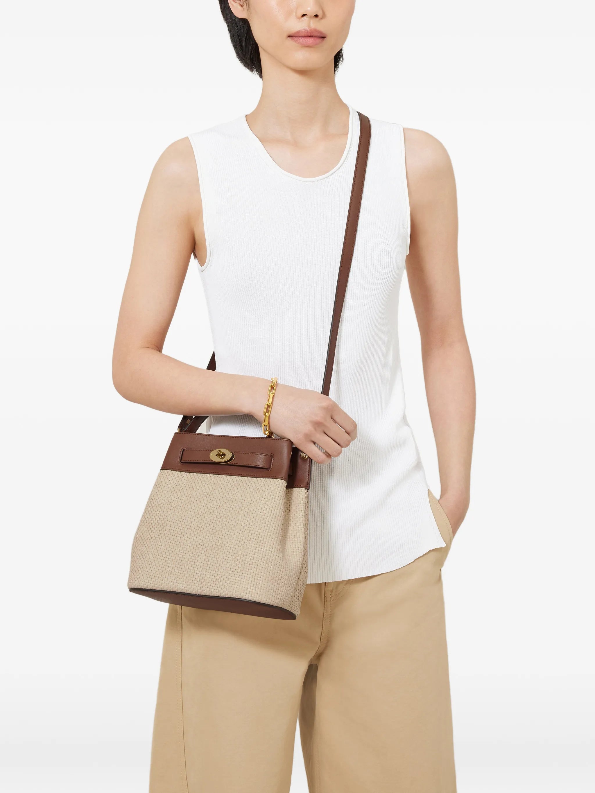 Islington raffia bucket bag