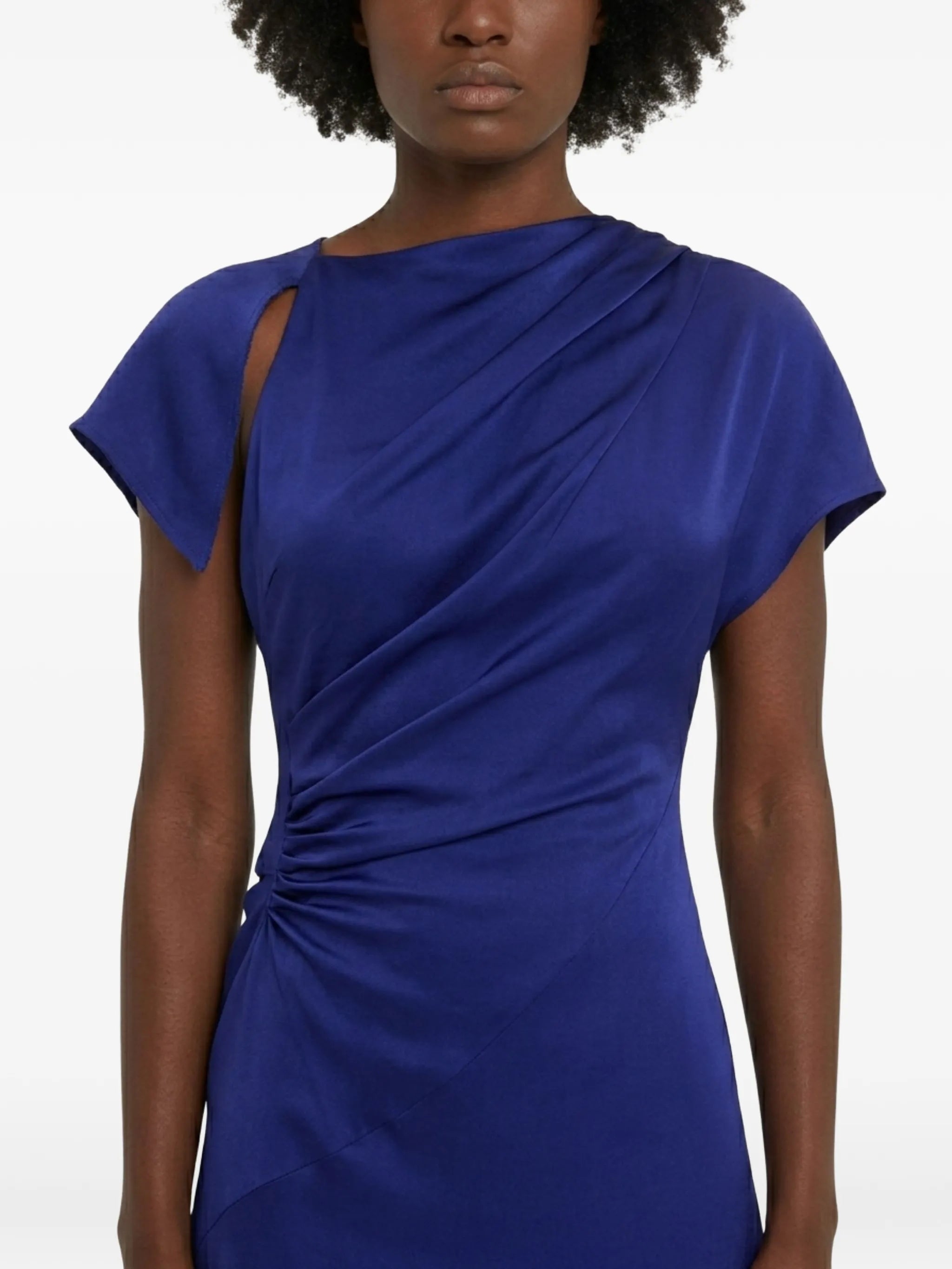 Asymmetric gathered dress