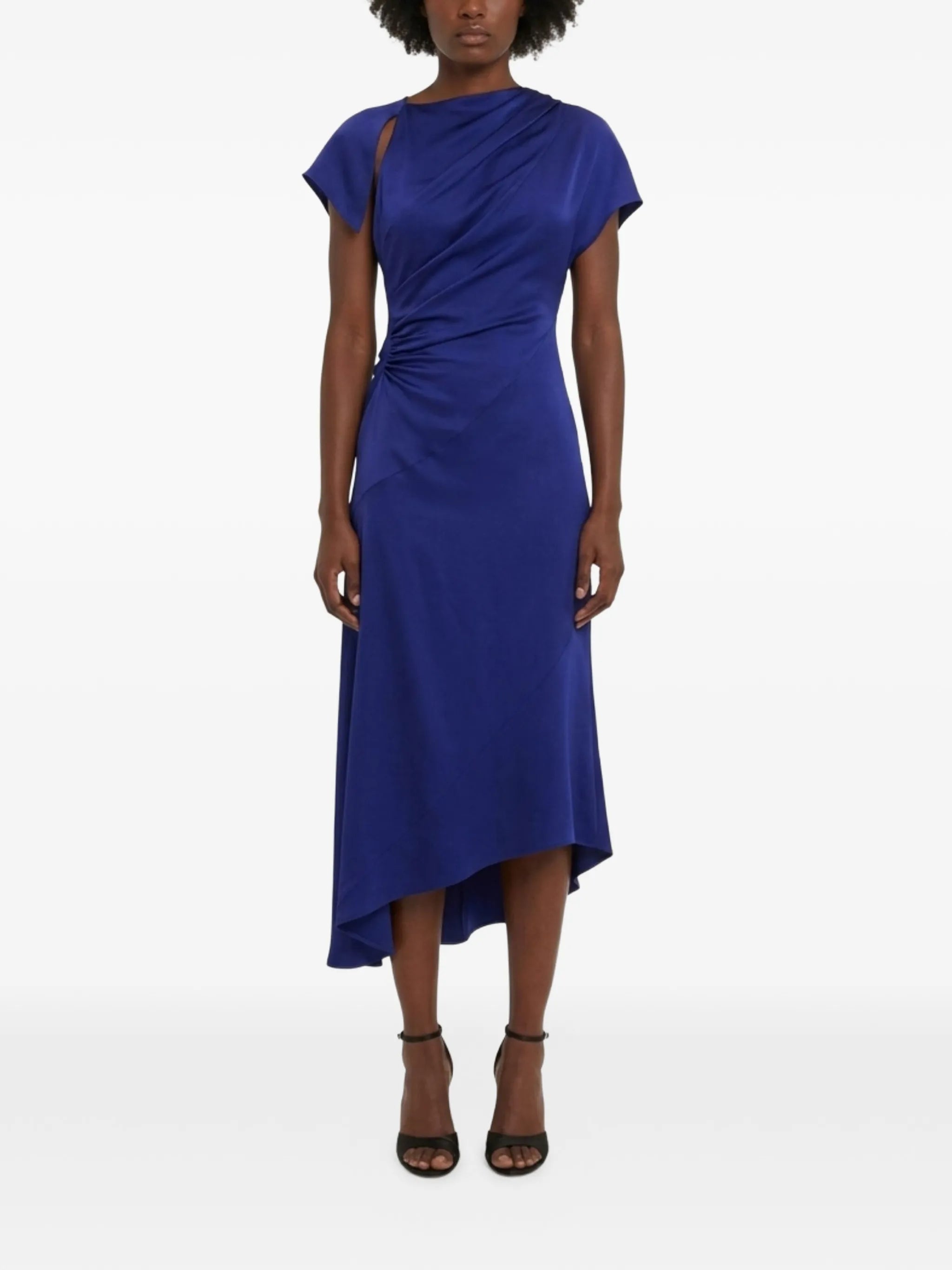Asymmetric gathered dress